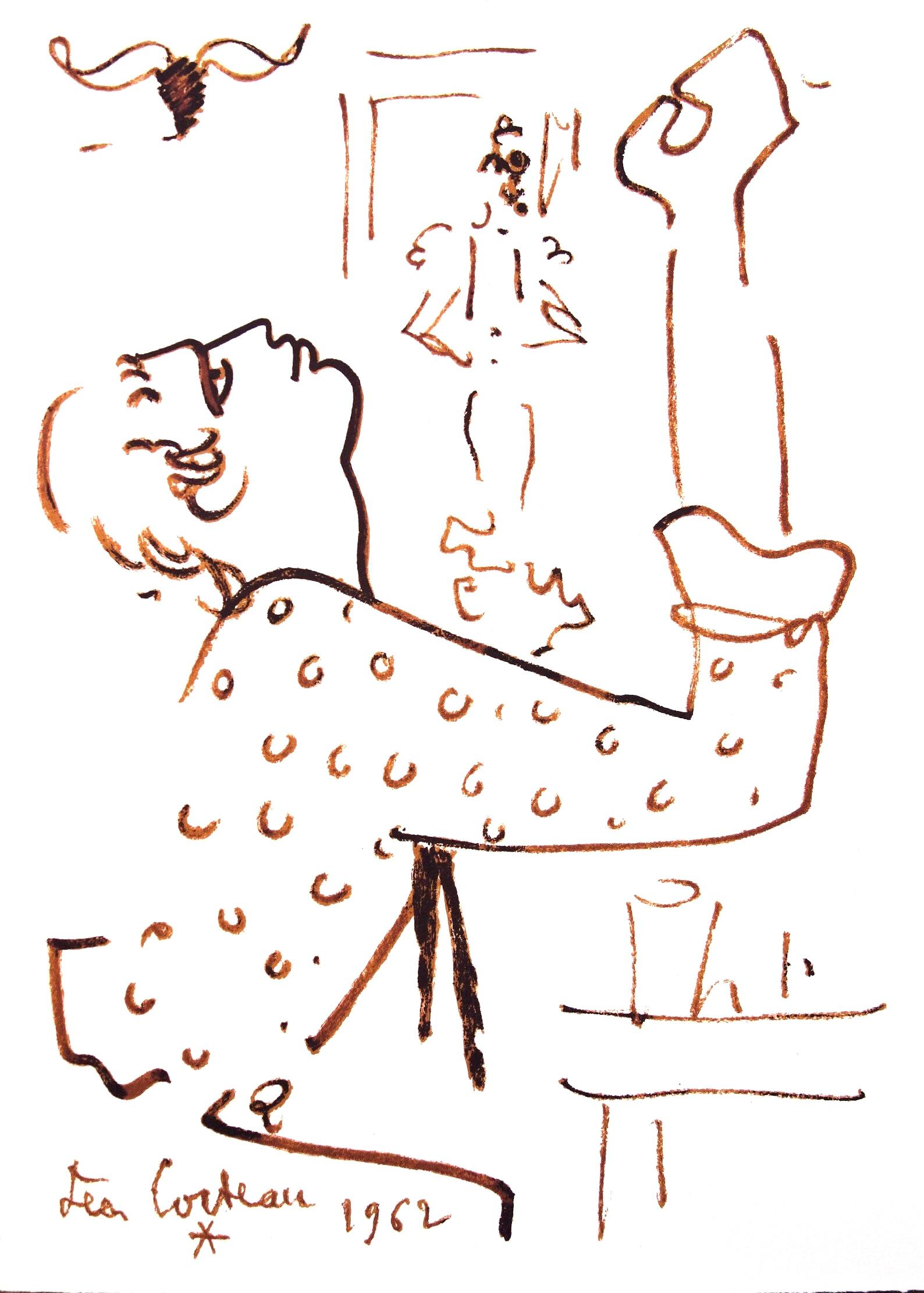 Figurative Print de Jean Cocteau - Cocteau, Composición, Taureaux (después)
