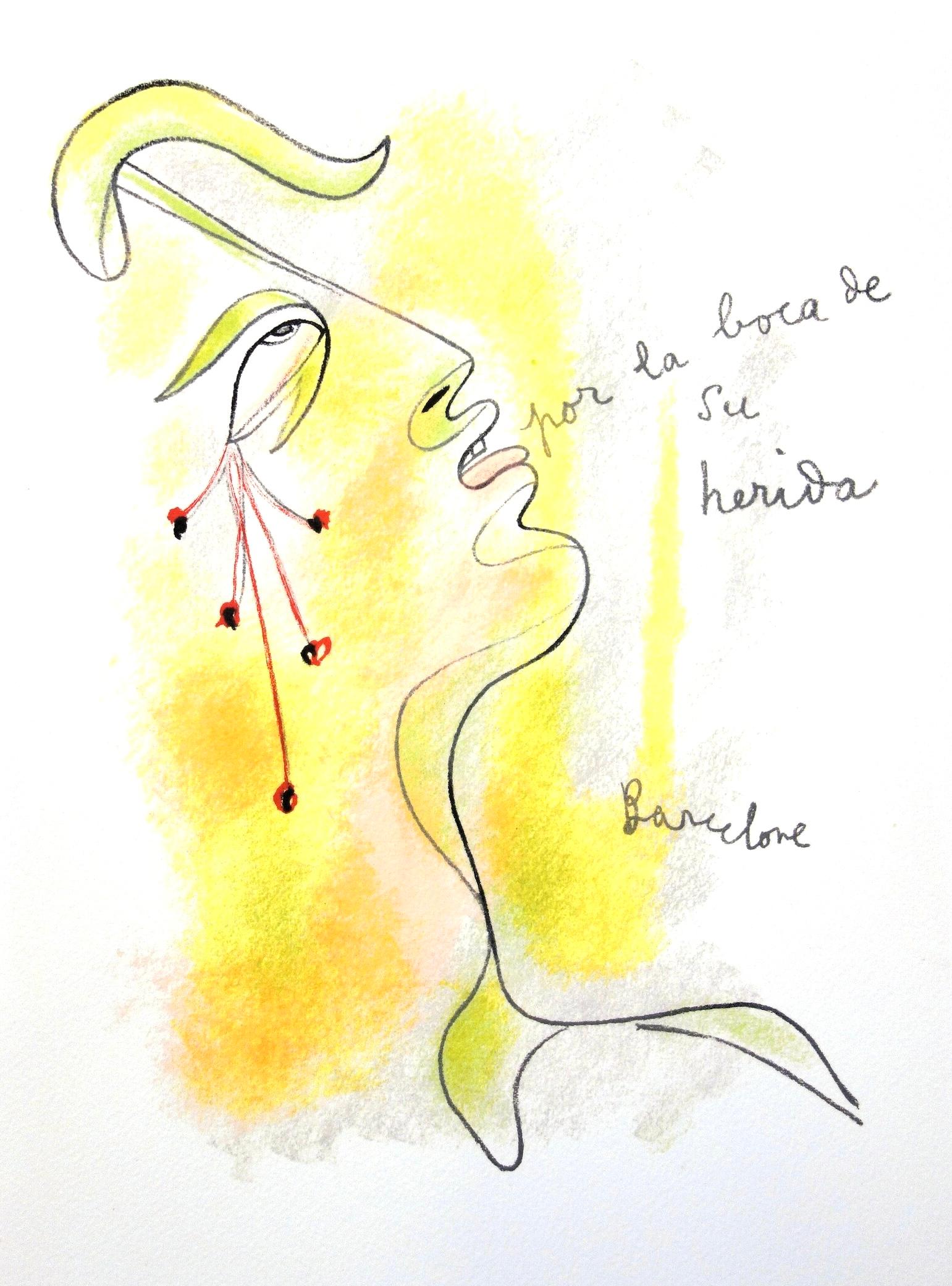 Jean Cocteau Figurative Print - Cocteau, Composition, Taureaux (after)