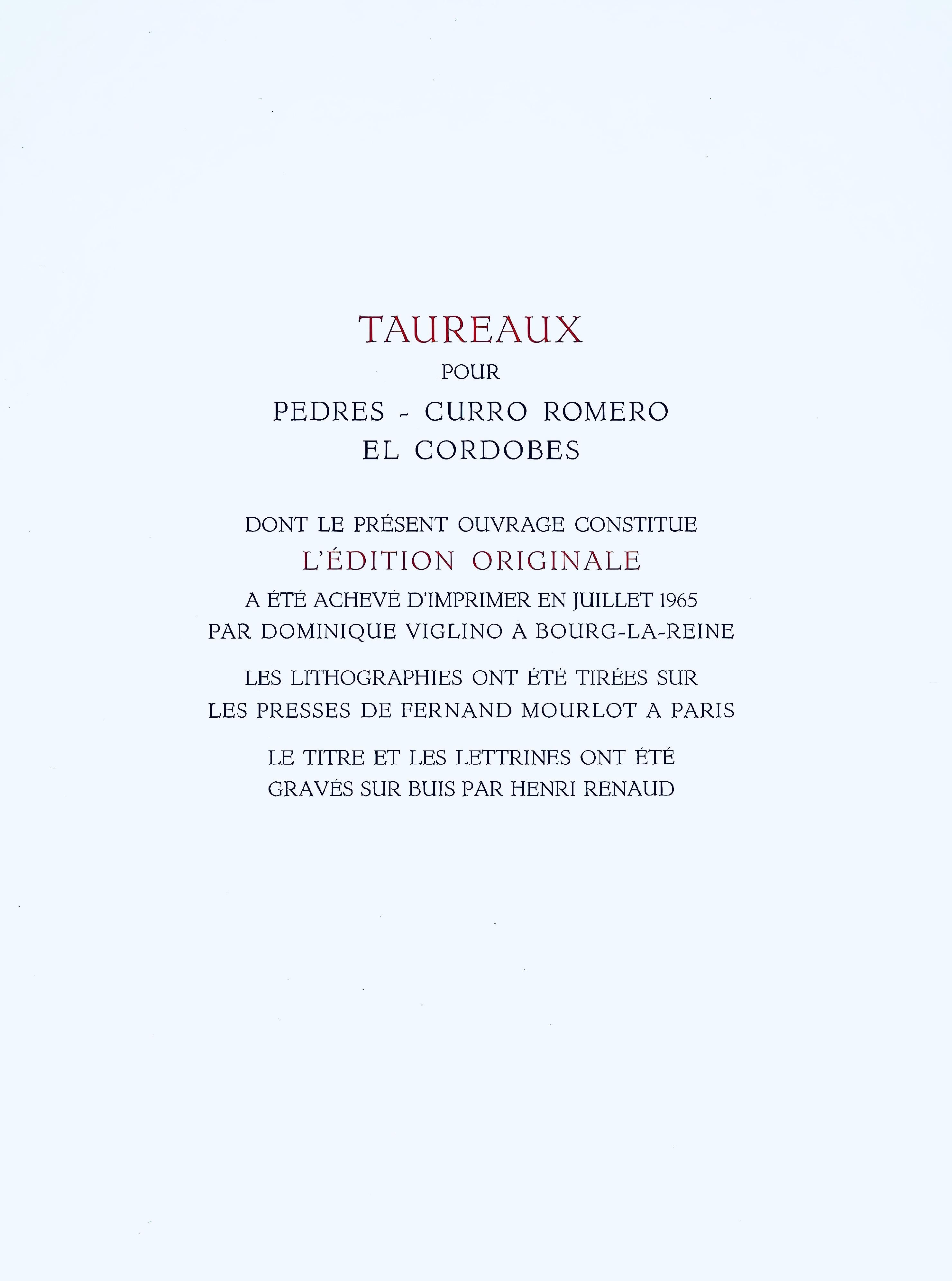 Cocteau, Confrontation, Taureaux, Lithographies de Jean Cocteau (after) For Sale 6