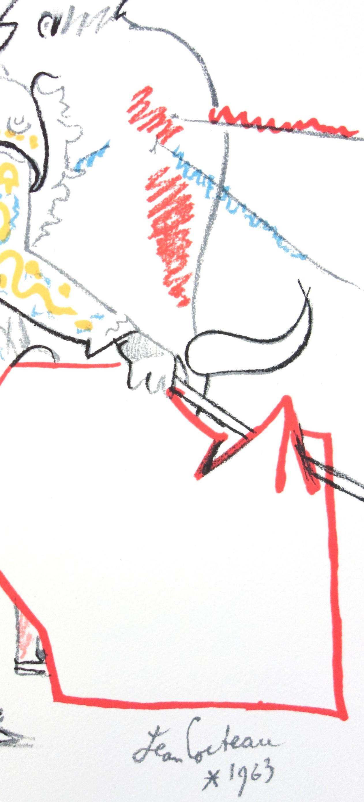 Cocteau, Dans le berceau des cornes, Lithographies de Jean Cocteau (after) For Sale 2