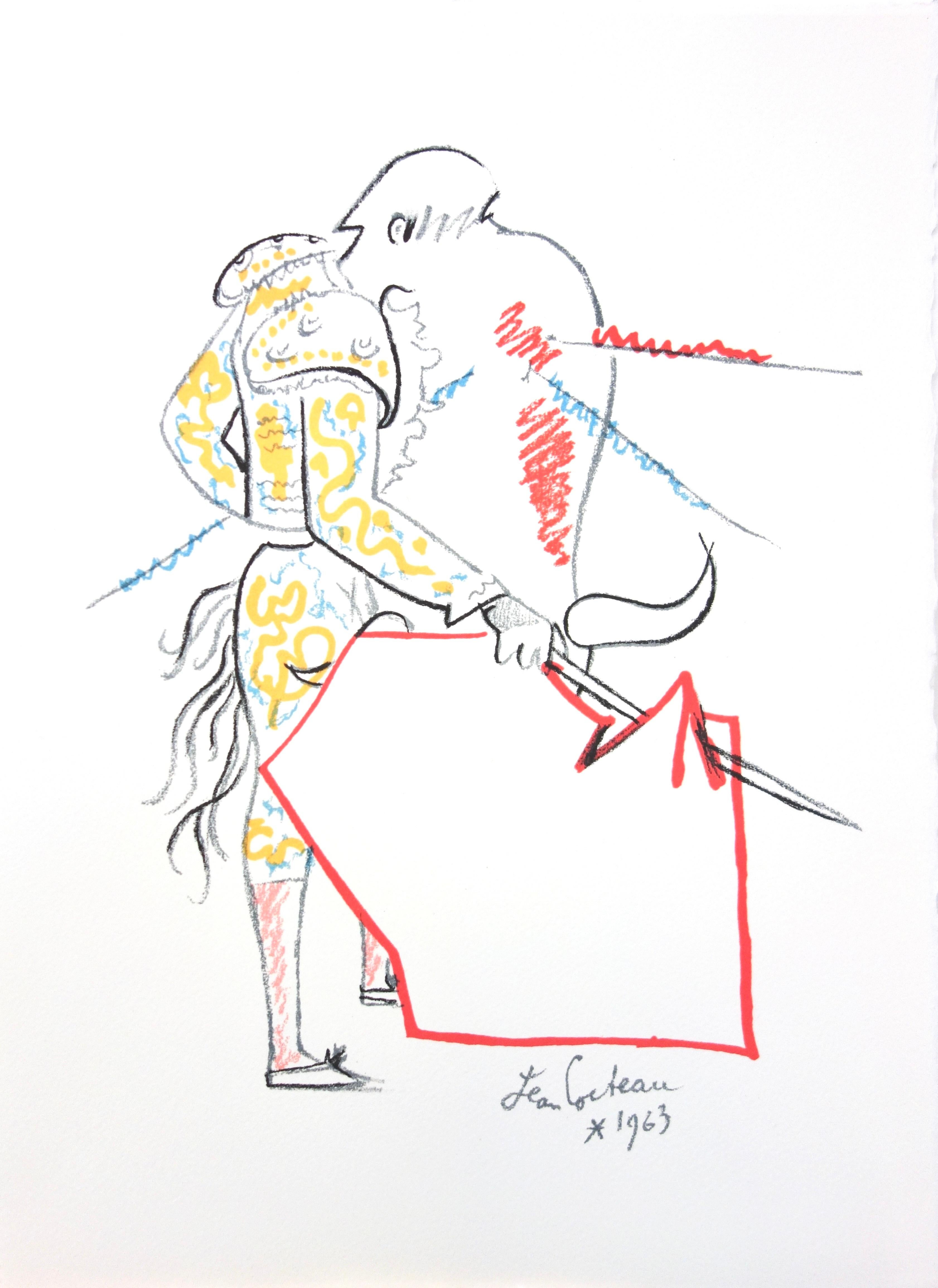 Cocteau, Dans le berceau des cornes, Lithographies de Jean Cocteau (after) For Sale 4