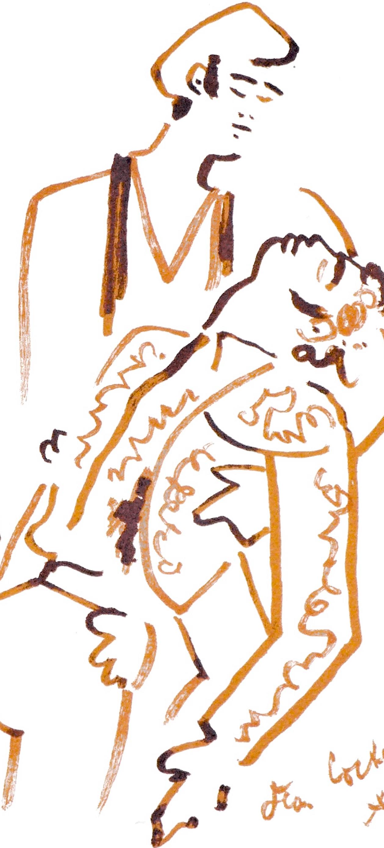 Cocteau, Deux monosabios, Lithographies de Jean Cocteau (after) For Sale 2