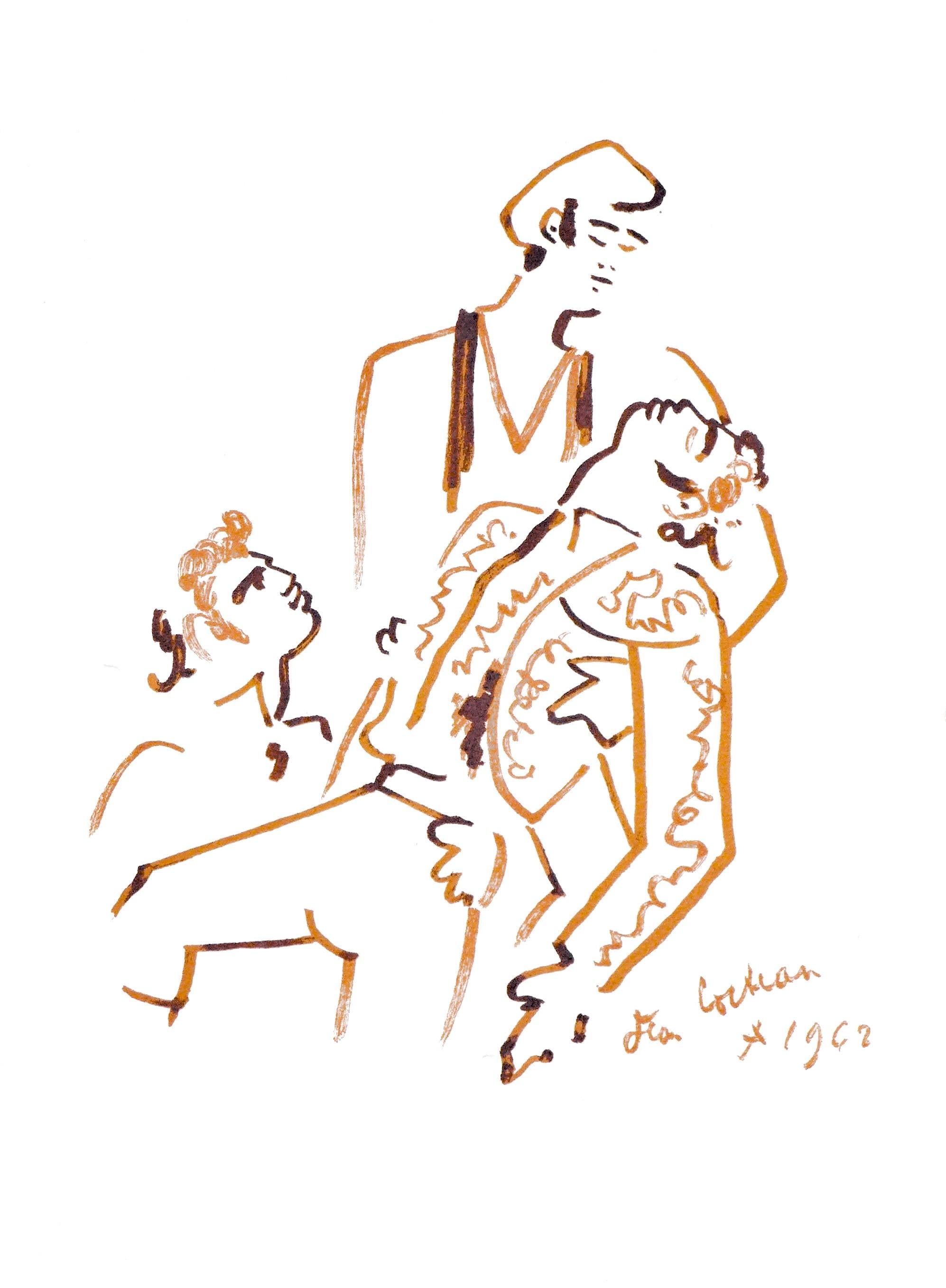 Cocteau, Deux monosabios, Lithographies de Jean Cocteau (after) For Sale 4