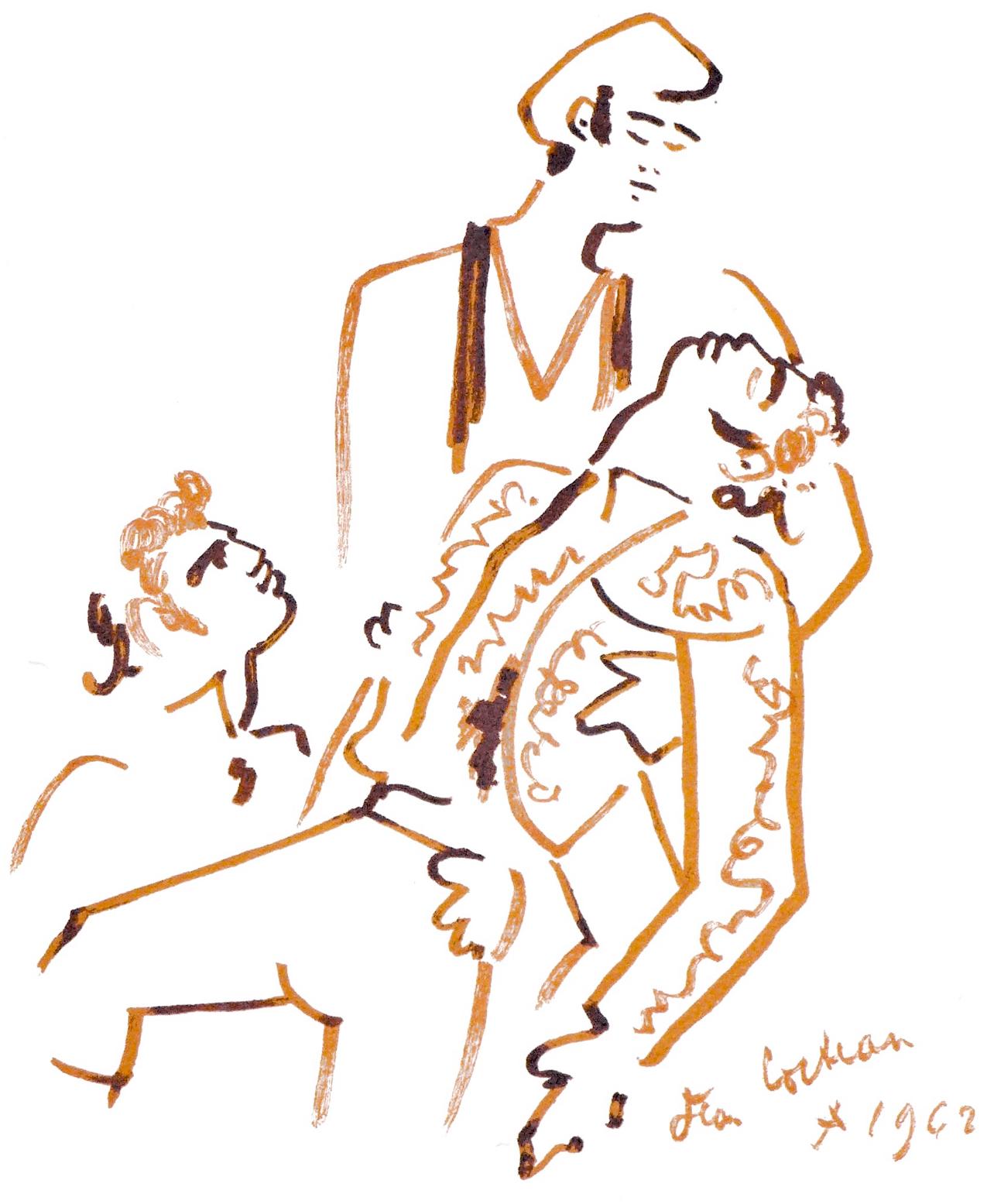 Lithograph on vélin de Rives paper. Paper Size: 15 x 11 inches. Inscription: Signed in the plate and unnumbered, as issued. Notes: From the folio, Taureaux, Lithographies de Jean Cocteau, 1965. Published by Éditions Michèle Trinckvel, Paris; printed