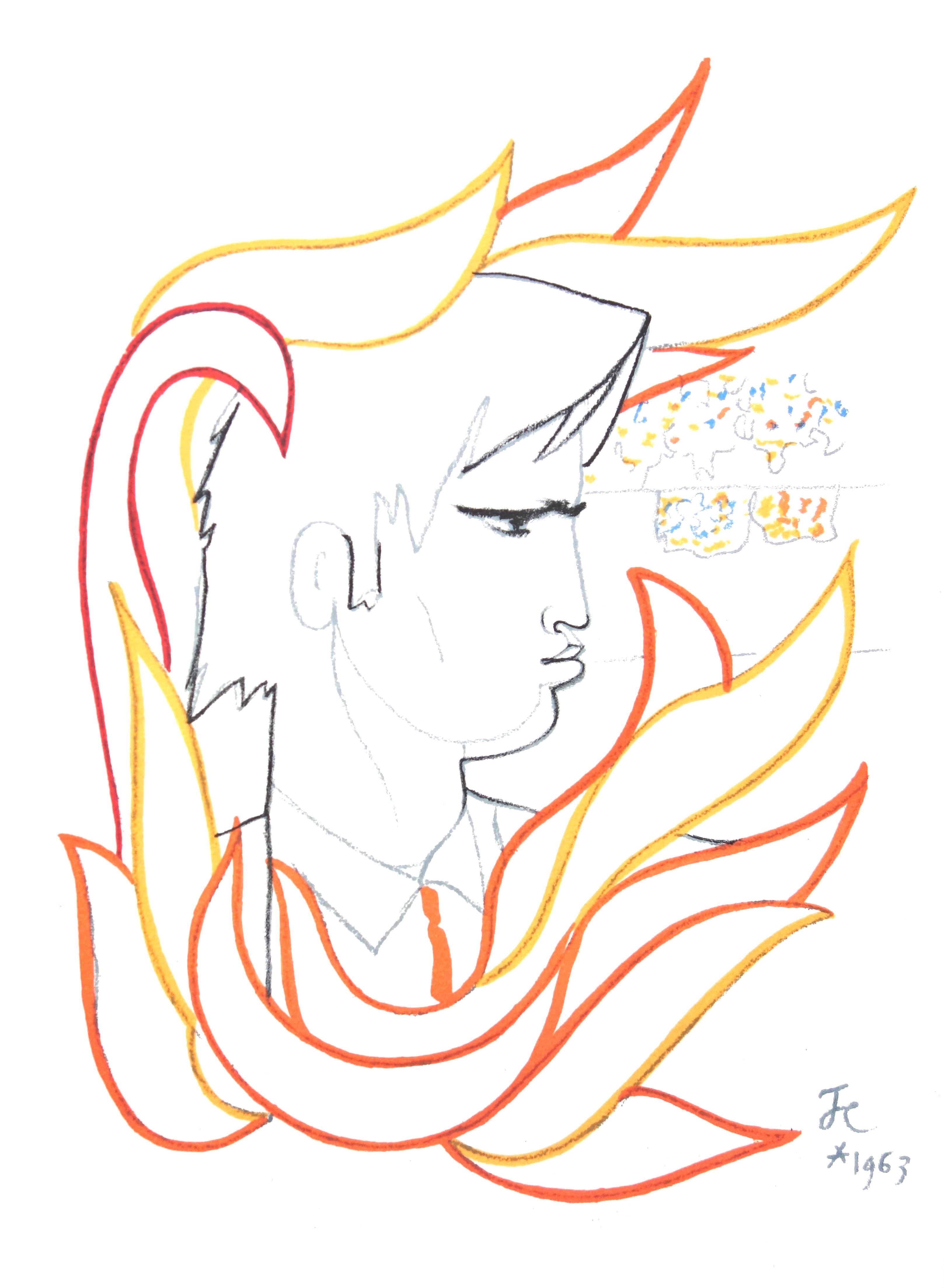 Cocteau, Le buisson ardent, Lithographies de Jean Cocteau (after) For Sale 4