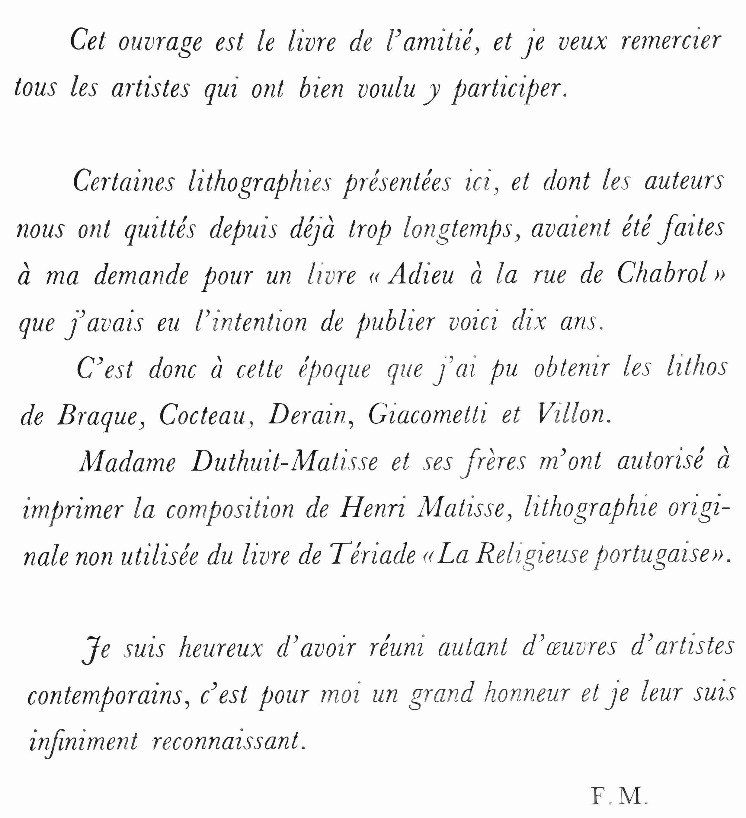 Cocteau, Manuscrit, Souvenirs et Portraits d'Artistes (after) For Sale 4