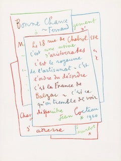 Cocteau, Manuscrit, Souvenirs et portraits d'artistes (after)
