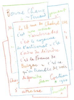 Cocteau, Manuscrit, Souvenirs et Portraits d'Artistes (after)