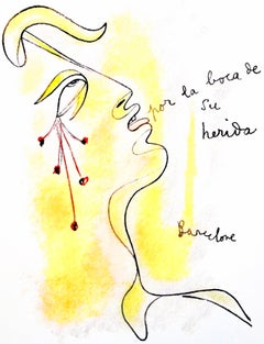 Cocteau, Por la boca de su herida, Lithographies de Jean Cocteau (after)
