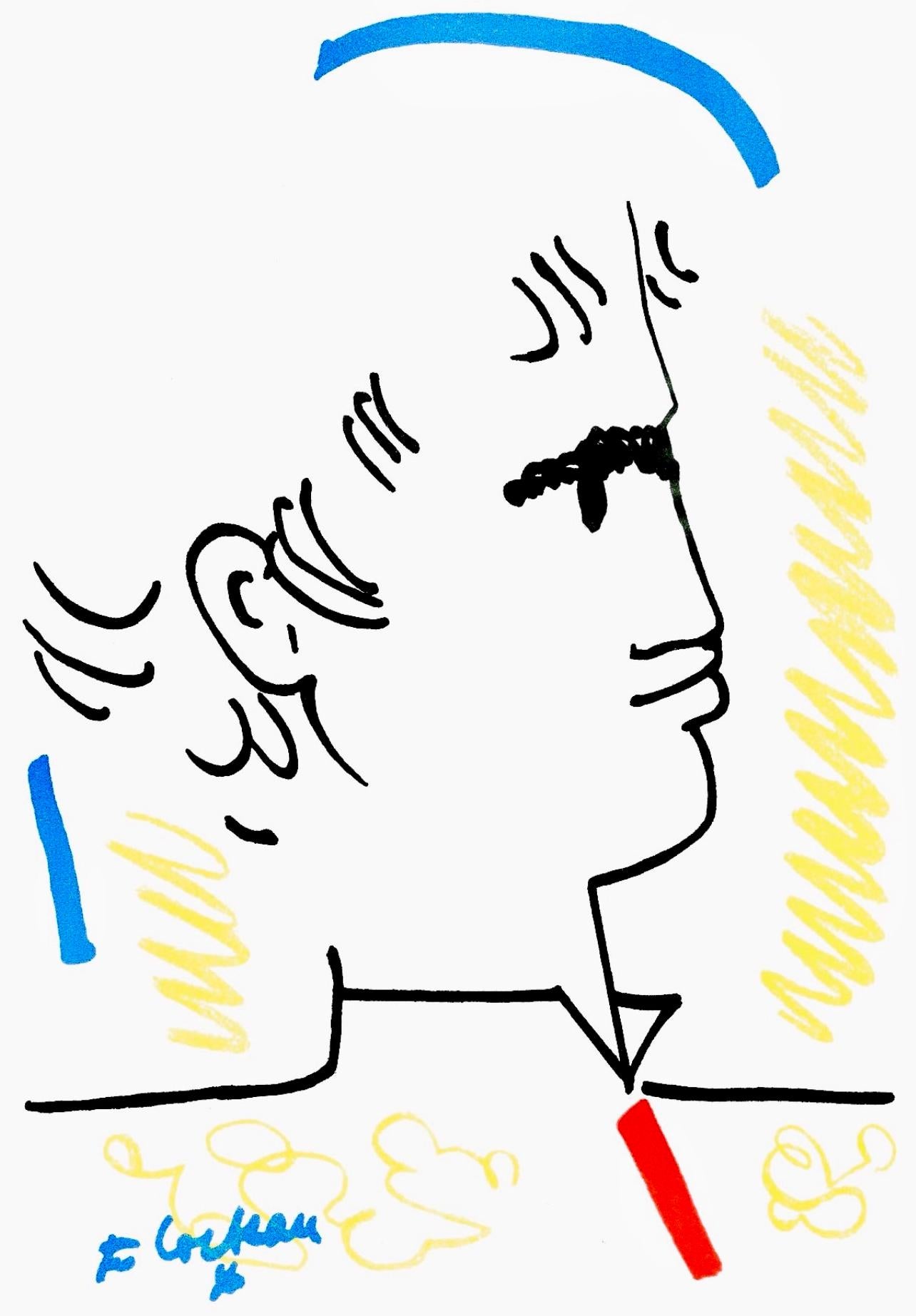 Lithograph on vélin de Rives paper. Paper Size: 15 x 11 inches. Inscription: Signed in the plate and unnumbered, as issued. Notes: From the folio, Taureaux, Lithographies de Jean Cocteau, 1965. Published by Éditions Michèle Trinckvel, Paris; printed