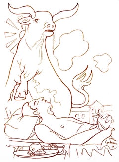Cocteau, Une tête, deux races, Lithographies de Jean Cocteau (after)