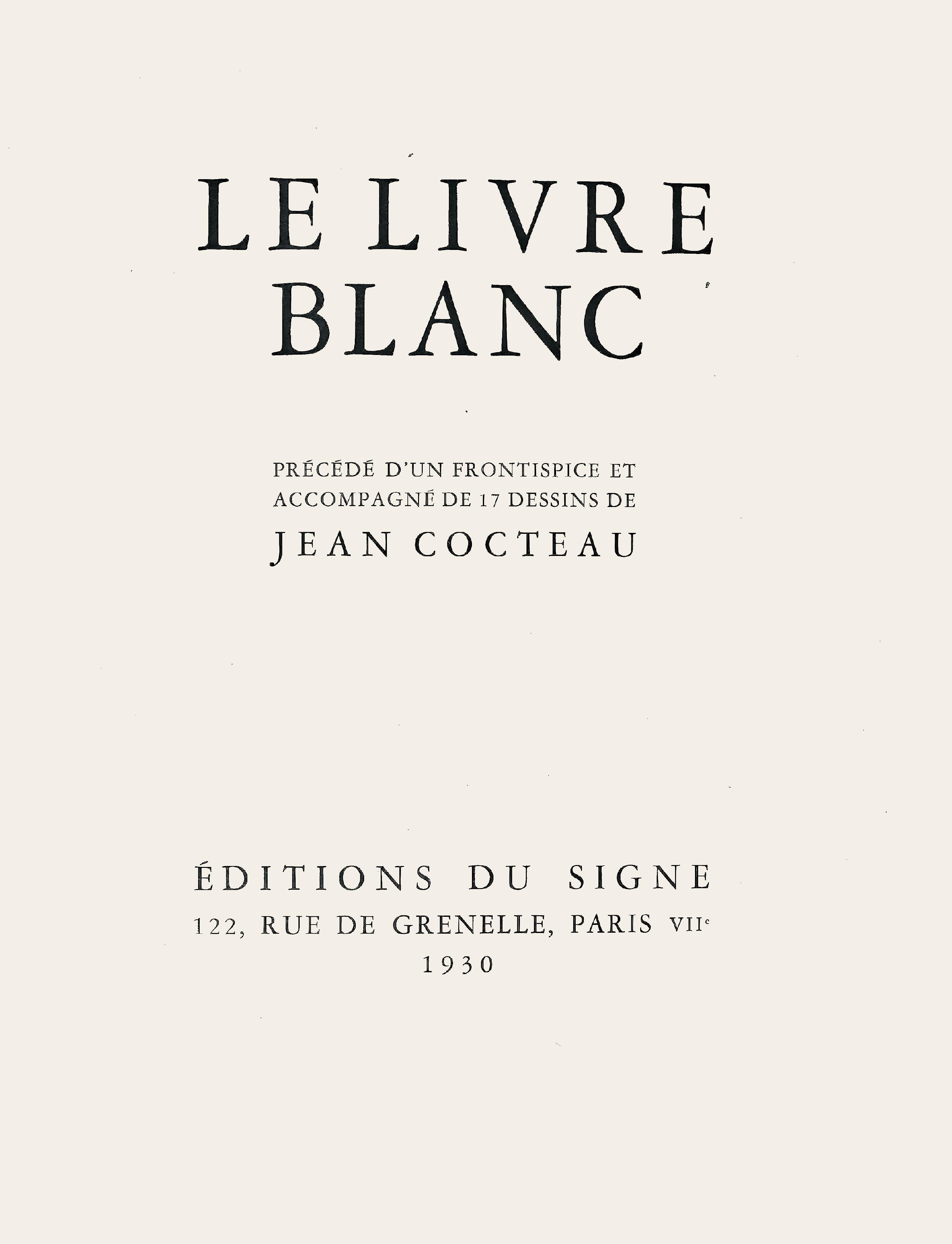 Composición, Le Livre Blanc, Jean Cocteau en venta 5