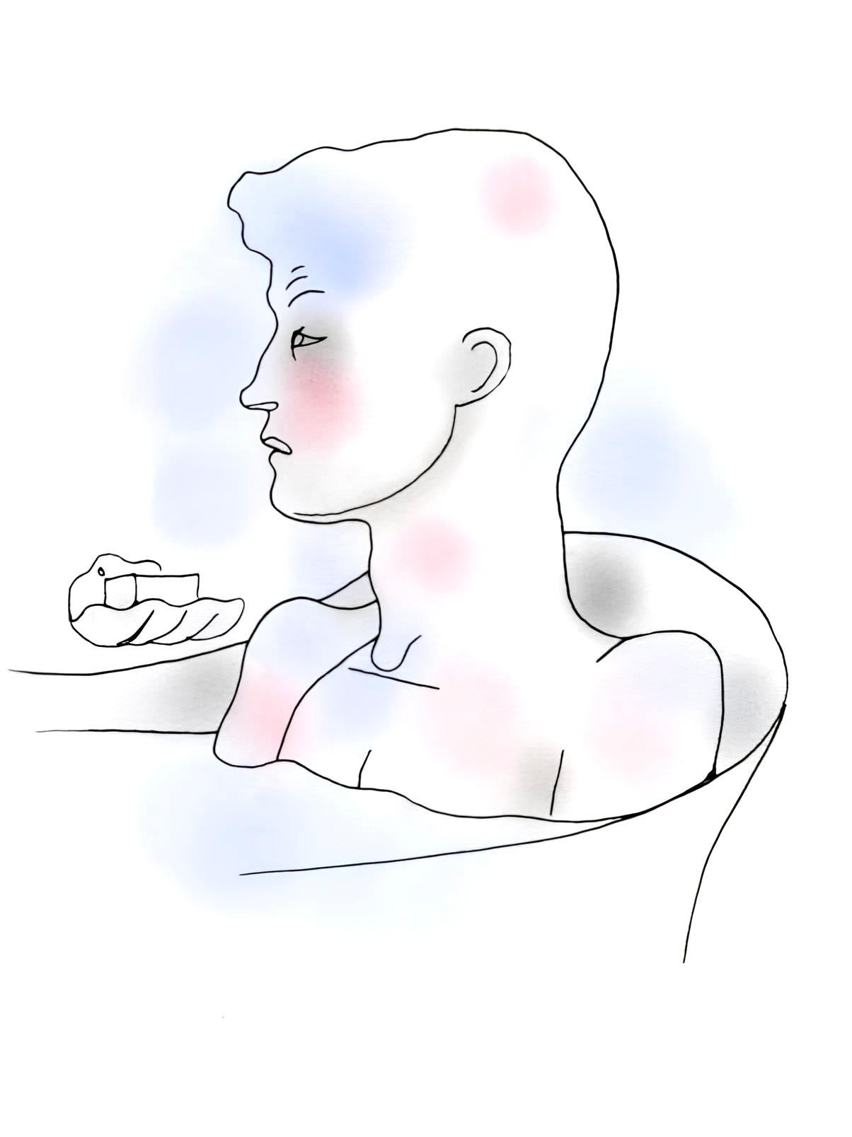 Litografía y estarcido con coloreado a mano sobre papel vélin d'Arches. Inscripción: sin firmar y sin numerar, tal como se emitió. Buen estado. Notas: del folio, Le Livre blanc, précédé d'un frontispice et accompagné de 17 dessins de Jean Cocteau,