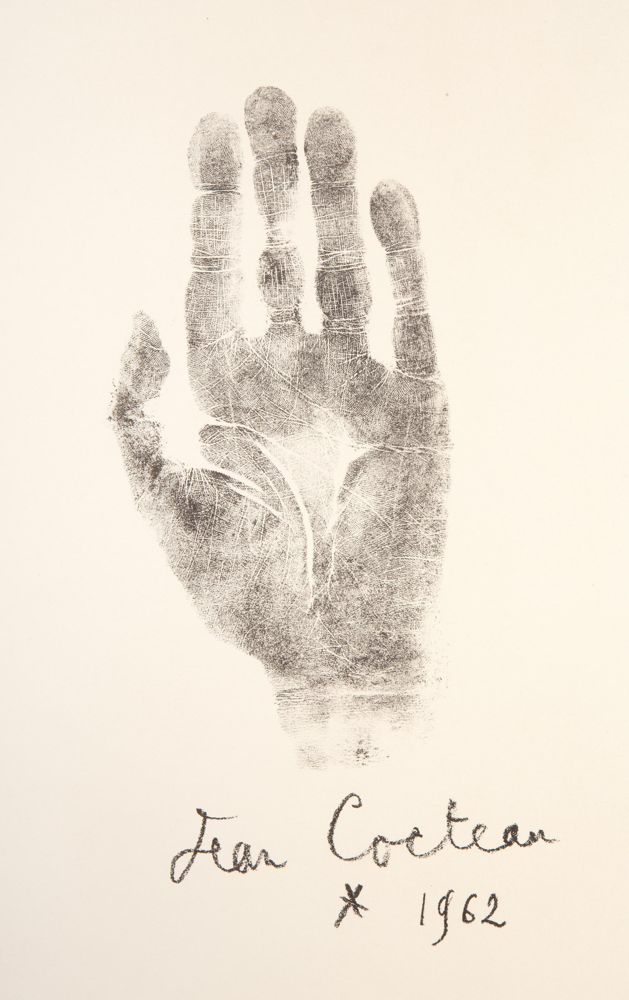 Empreinte. La main droite de Jean Cocteau, Lithograph by Jean Cocteau