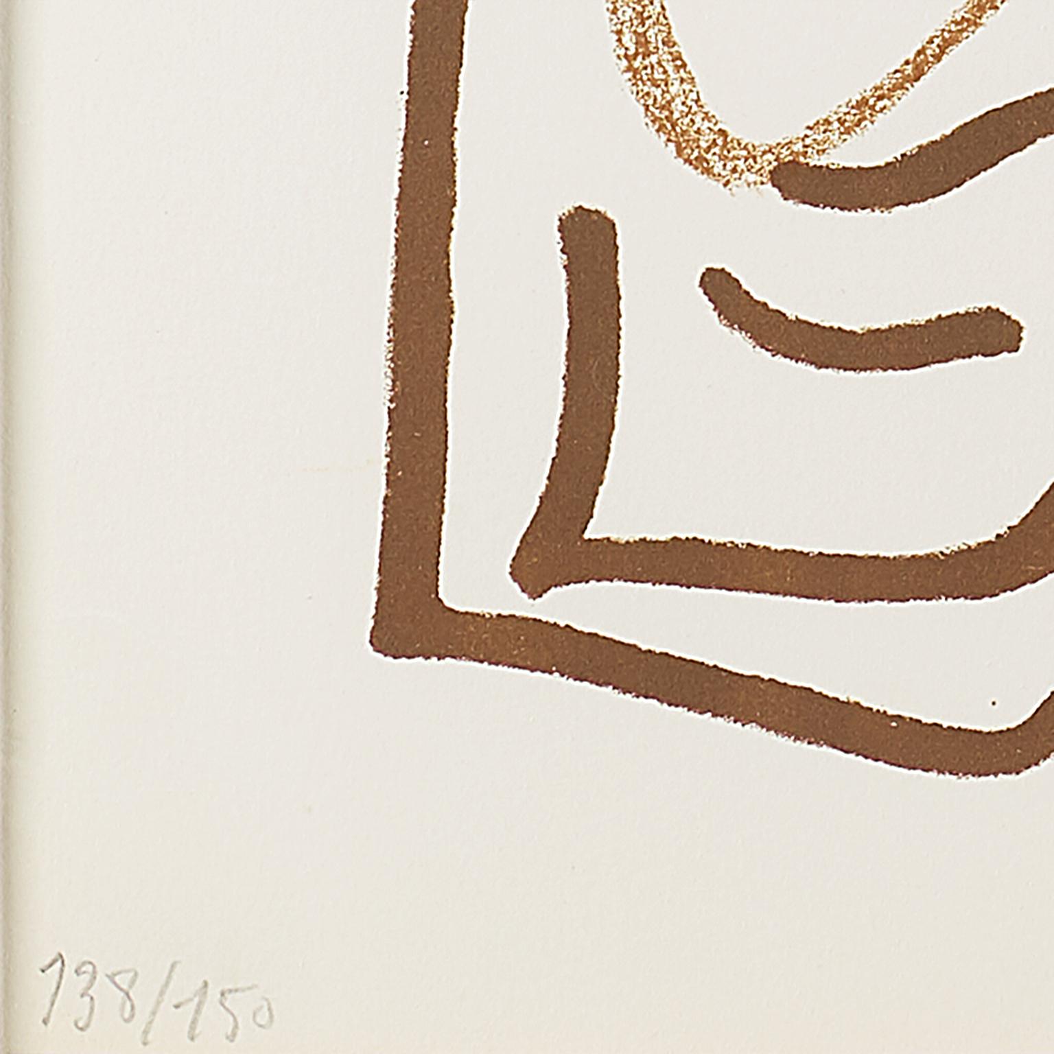 Faune Berger  (Beige), Portrait Print, von Jean Cocteau
