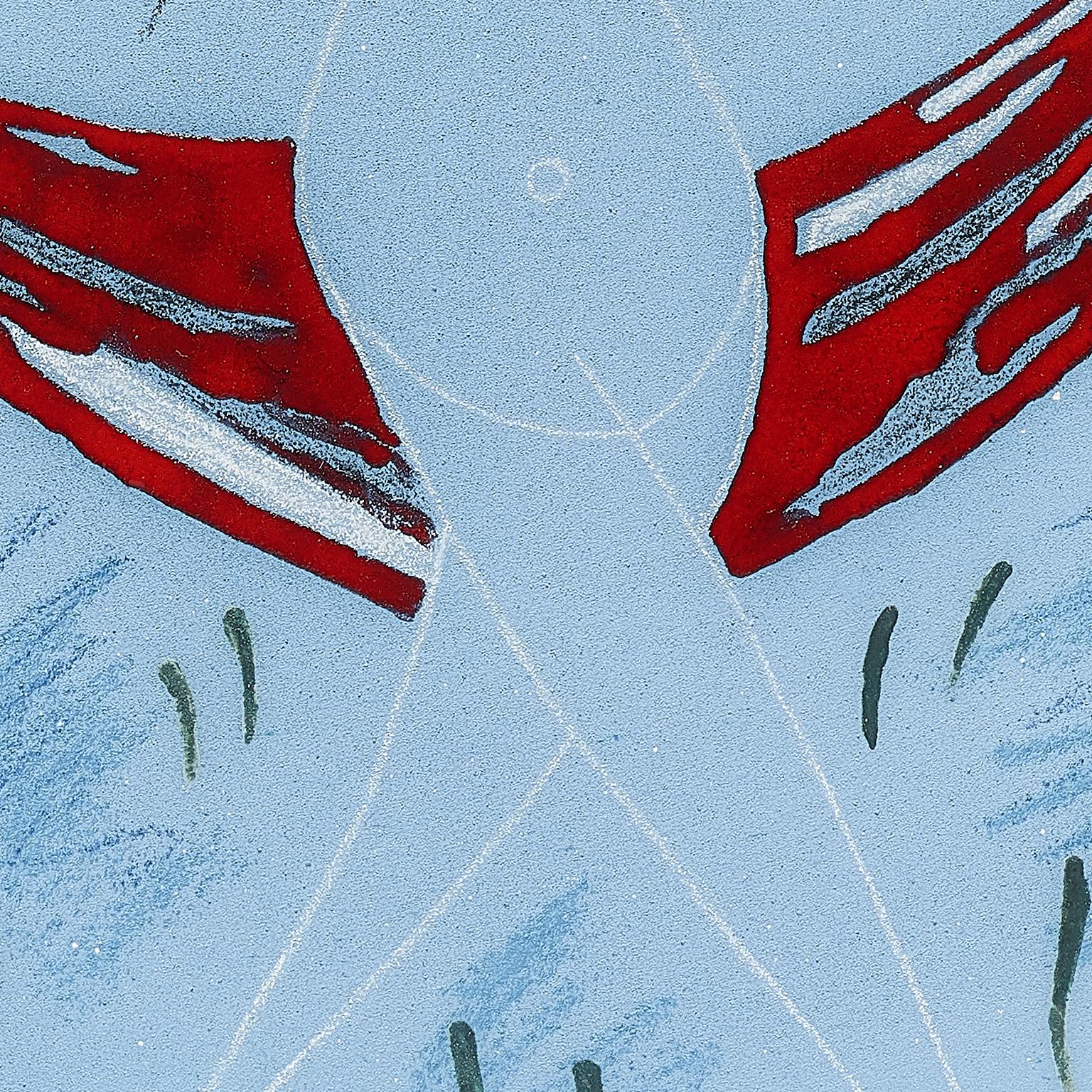 Femme à l'écharpe rouge. 