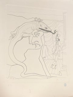 Arte moderna francese di Jean Cocteau - *Le Lézard et Le Page*