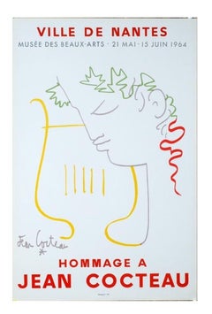 Cartel litografía Homenaje a la ciudad de Nantes, Jean Cocteau
