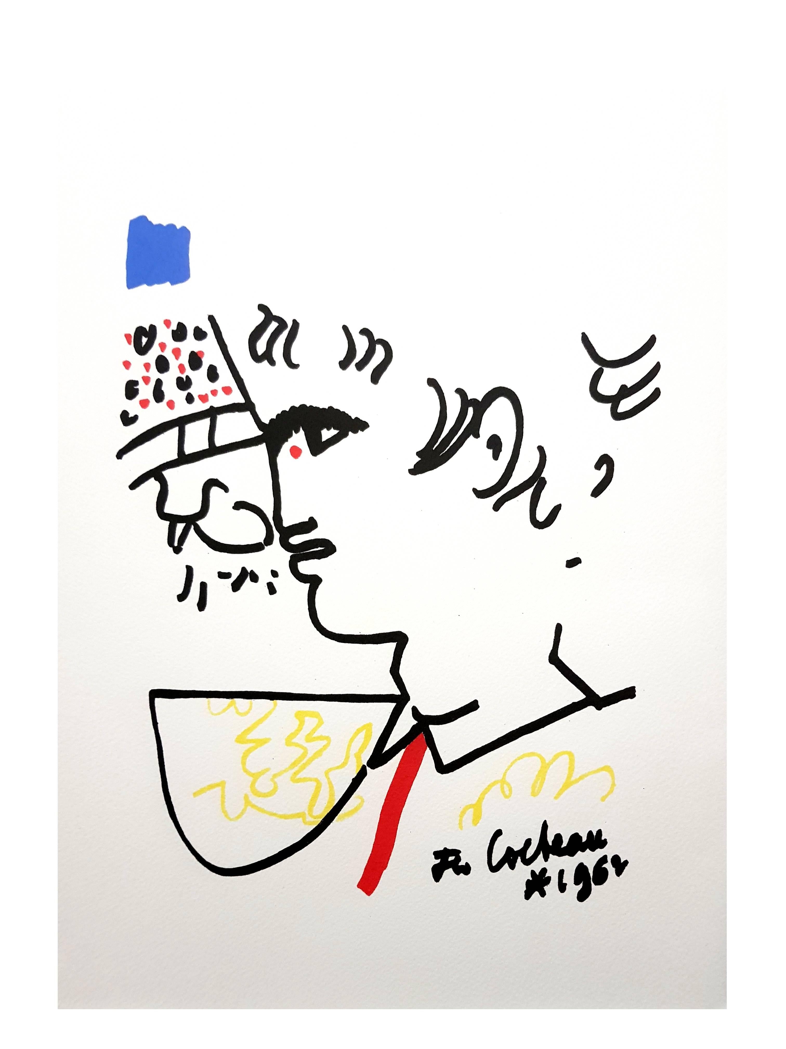 Jean Cocteau - Portrait - Original Lithograph For Sale 4