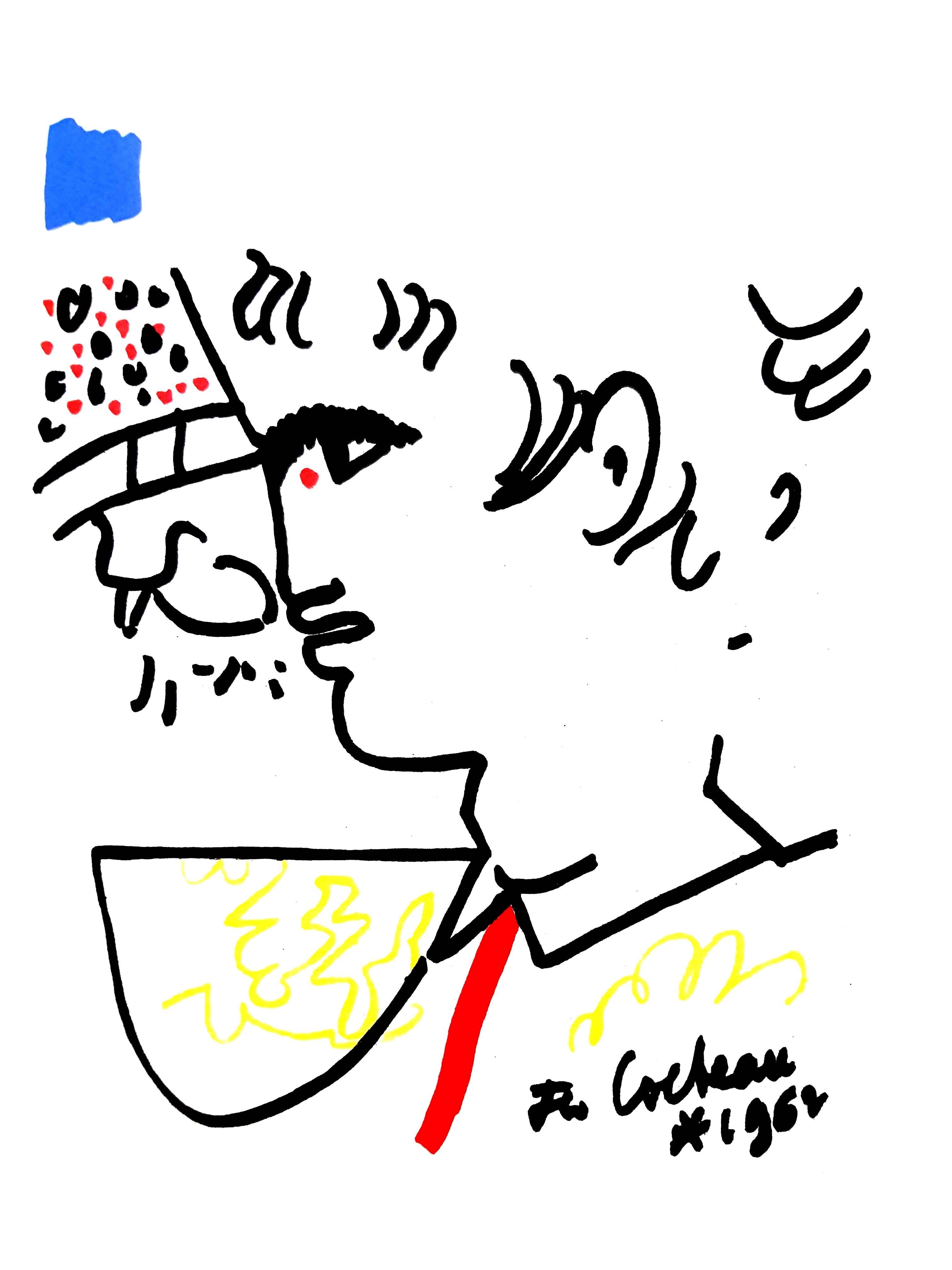 Original-Lithographie von Jean Cocteau
Titel: Taureaux
In der Platte signiert
Abmessungen: 40 x 30 cm
Auflage: 200
Luxuriöse Druckausgabe aus dem Portfolio von Trinckvel
1965

Jean Cocteau

Der Schriftsteller, Künstler und Filmregisseur Jean Cocteau