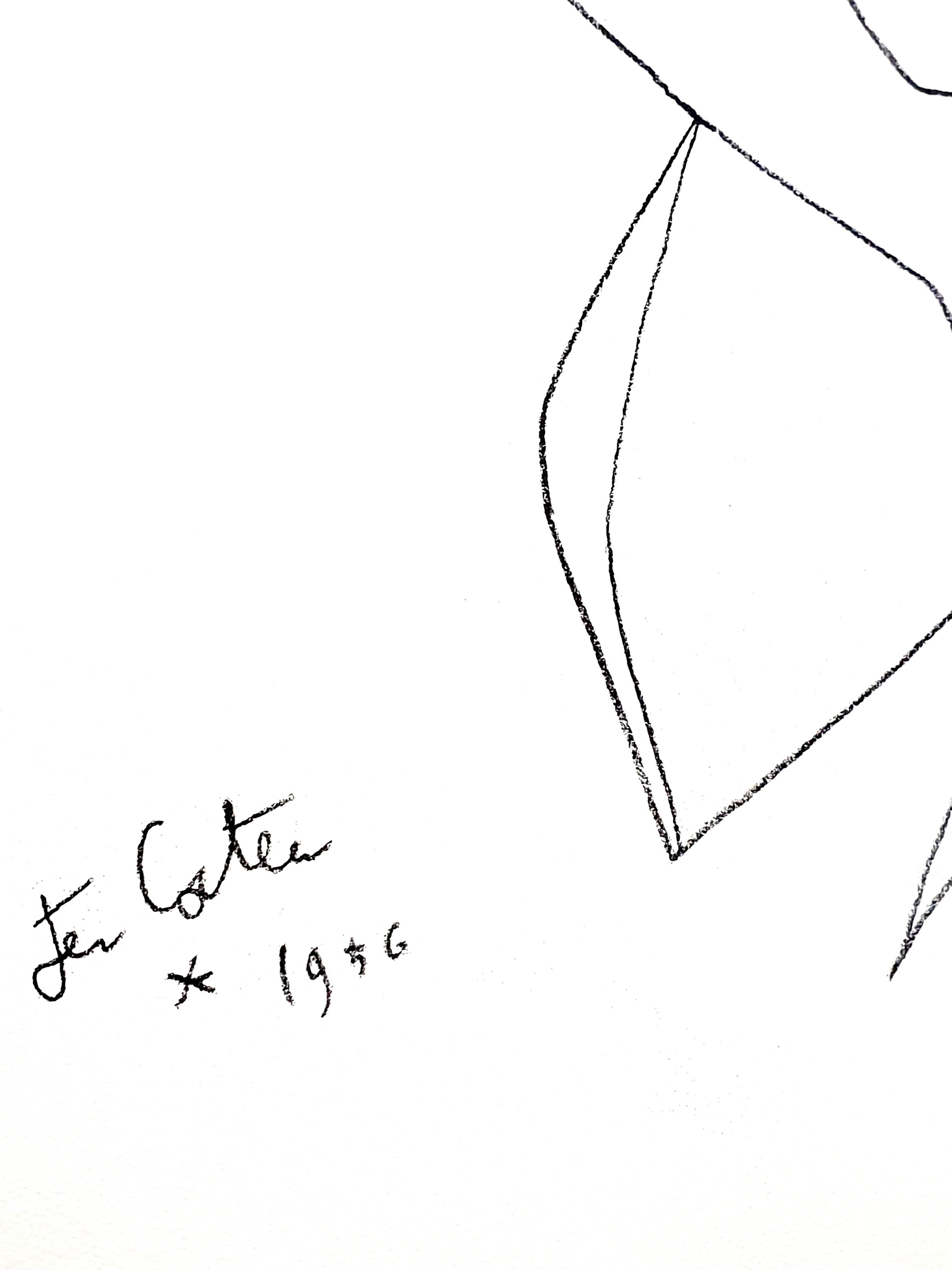 Jean Cocteau - Attrice - Litografia originale in vendita 1