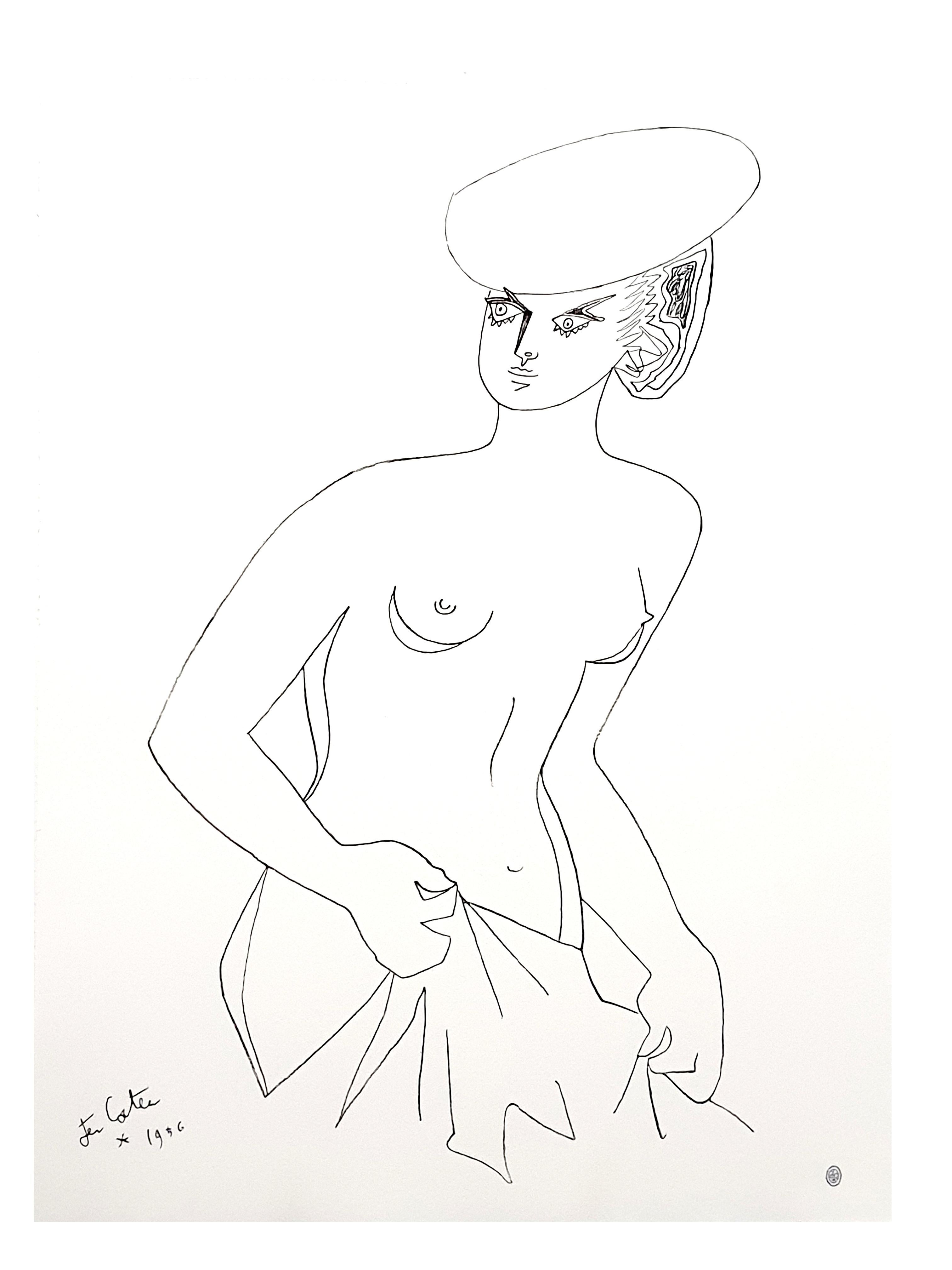 Jean Cocteau - Attrice - Litografia originale in vendita 6