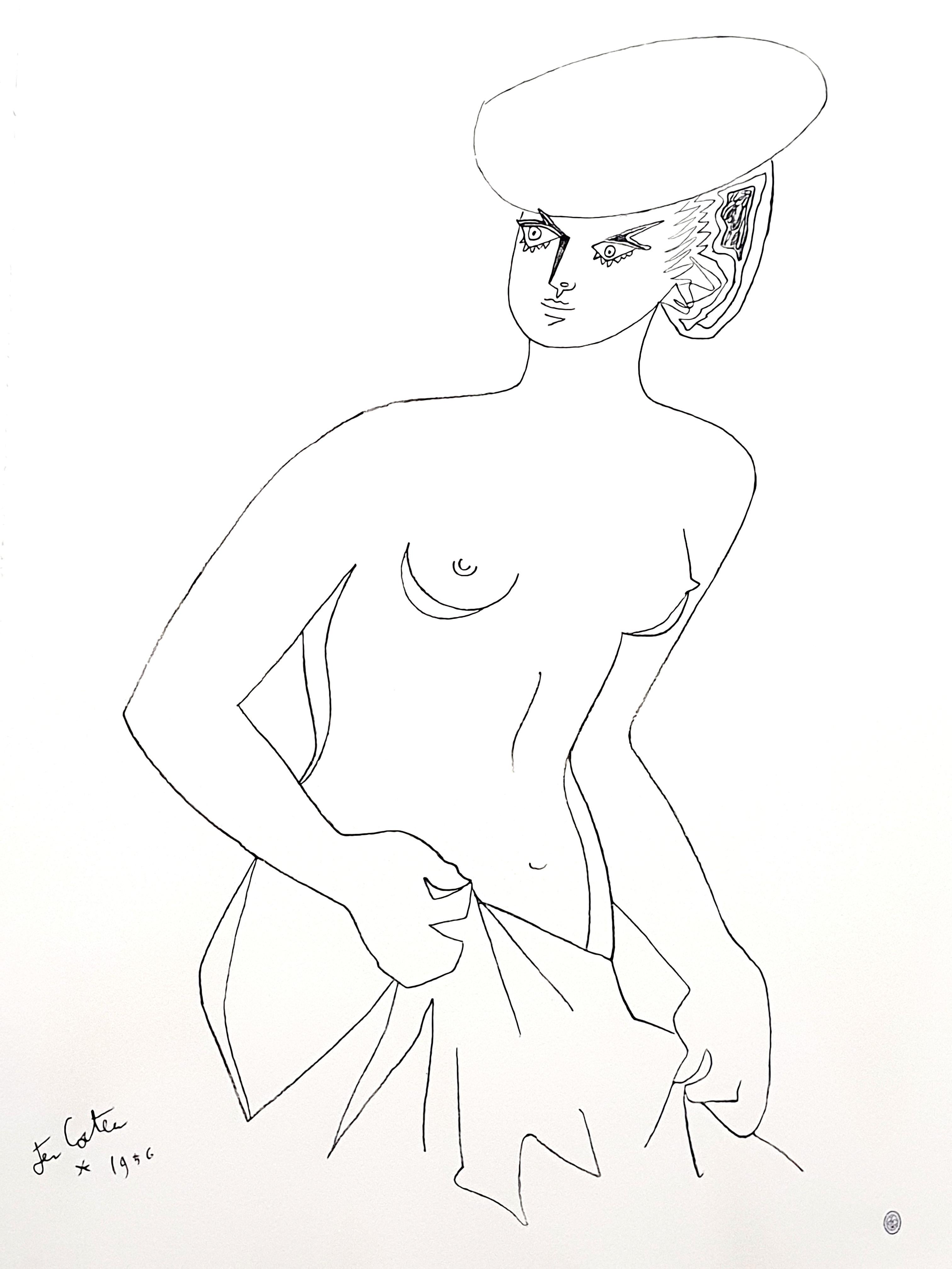 Jean Cocteau - Attrice - Litografia originale