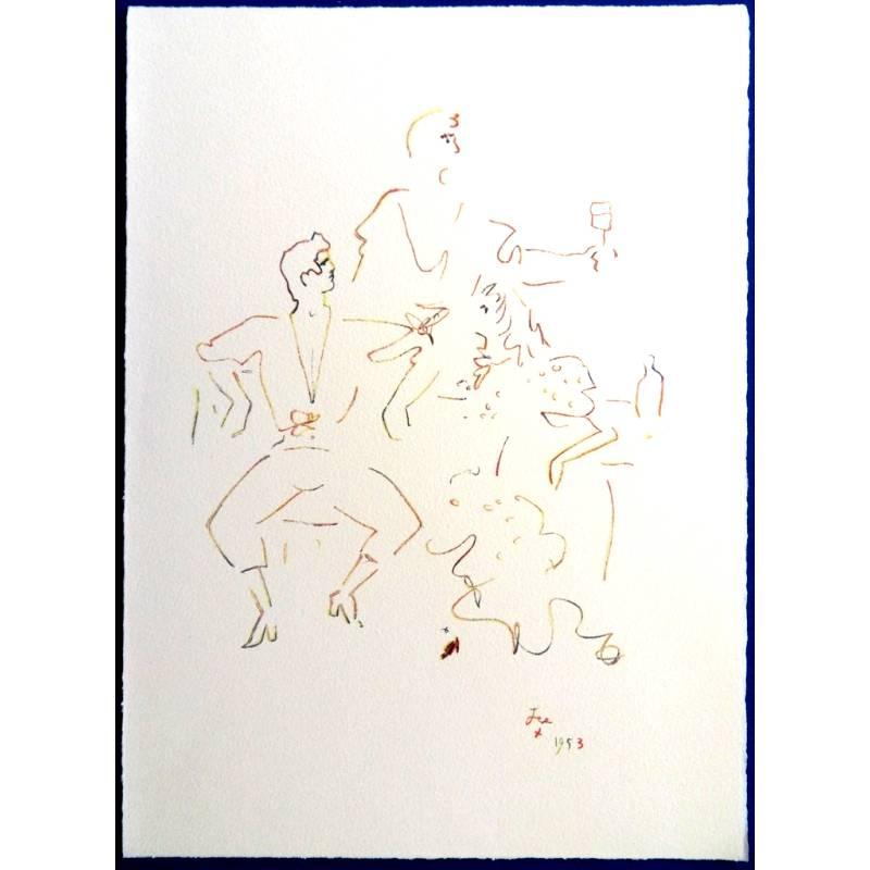 Jean Cocteau (después) -  Fiesta Española - Litografía