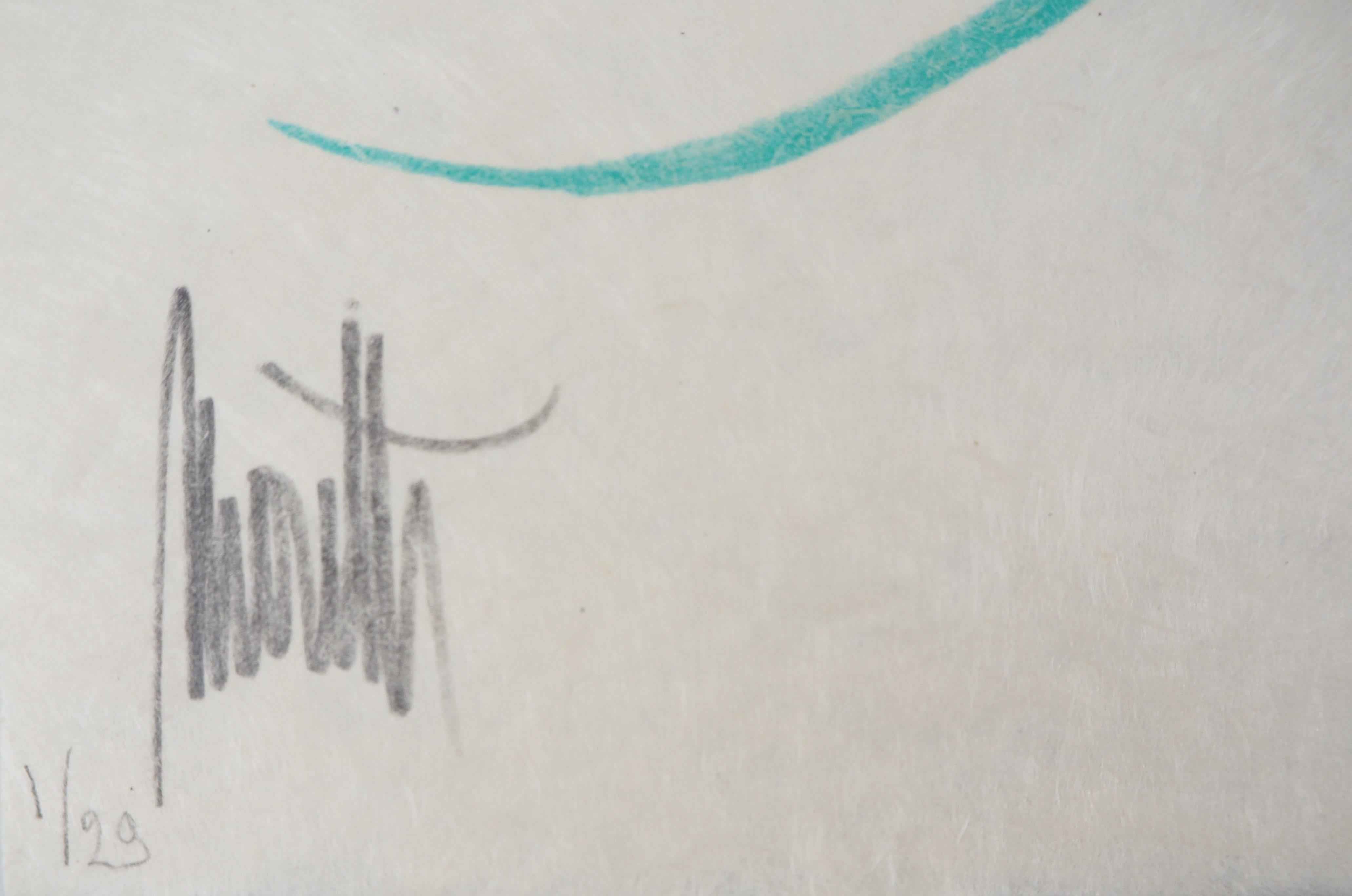 Jean Cocteau and Raymond Moretti
A Memorie

Original lithograph
Printed signature in the plate, handsigned by Raymond Moretti
Numbered 1/29 - Very look for proof bearing n°1
On japan paper 65 x 50 cm (c. 25.5 x 19.6 inch)

The edition was started in