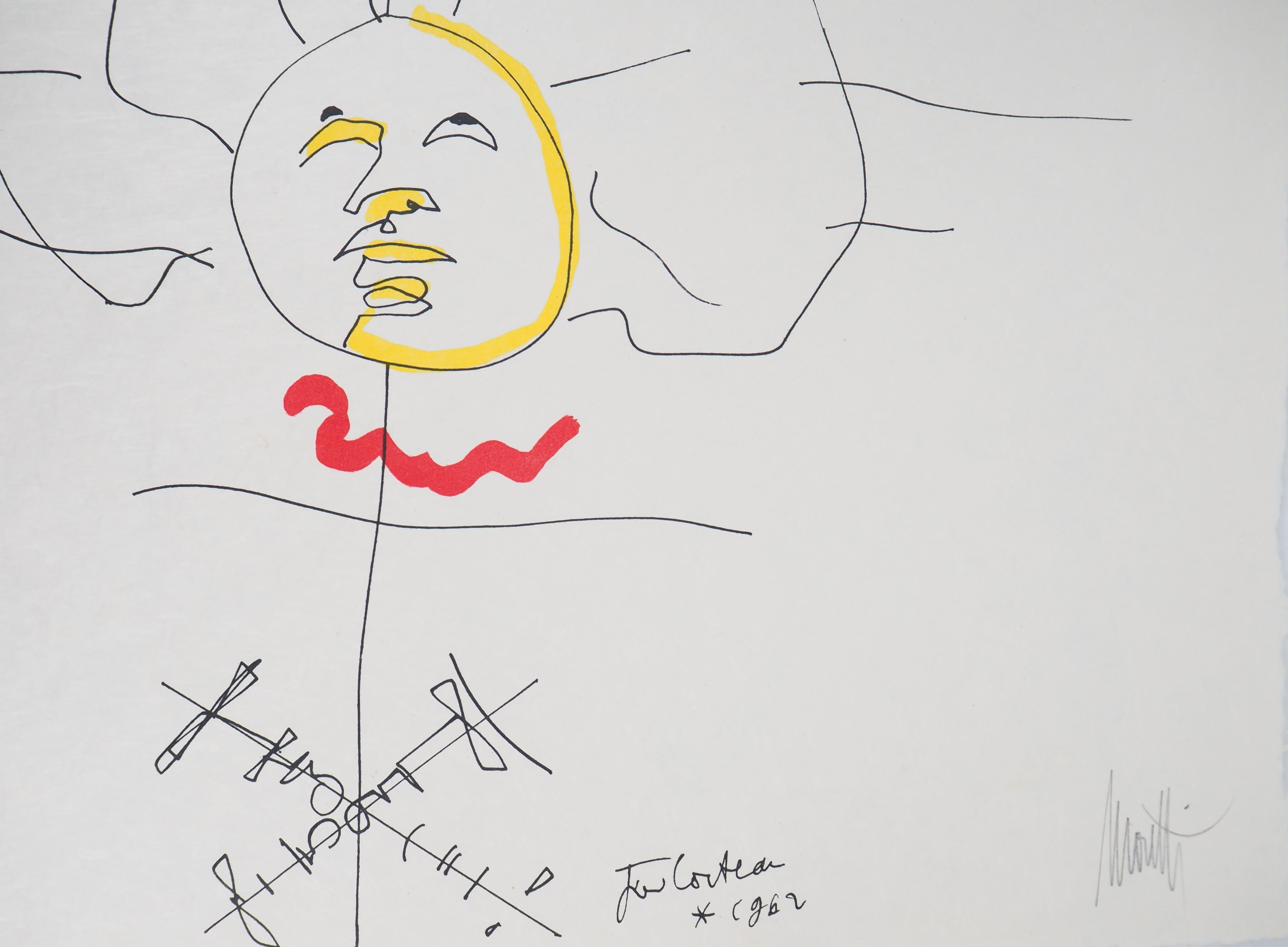 Jean COCTEAU and Raymond MORETTI : A Summer Day, Original Hansigned Lithograph - Print by Jean Cocteau