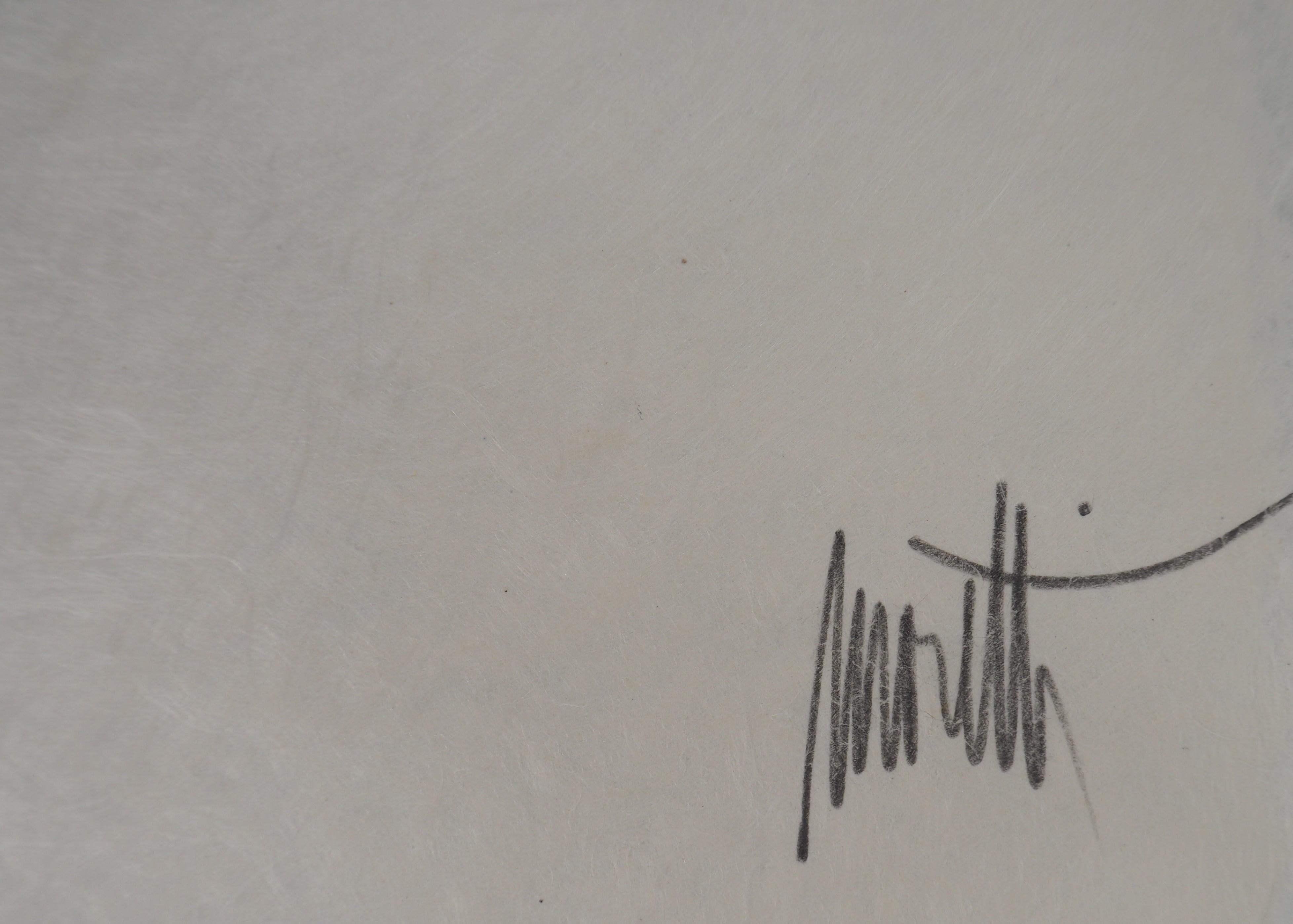 Jean Cocteau y Raymond Moretti
Celebración

Litografía original
Firma impresa en la plancha, firmada a mano por Raymond Moretti
Numerado EA 1/10 - Busca bien la prueba que lleva el n°1
Sobre vitela Arches 65 x 50 cm (c. 25,5 x 19,6 pulgadas)

La