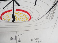 Jean COCTEAU und Raymond MORETTI: Tänzer, Original signierte Lithographie, Jean COCTEAU