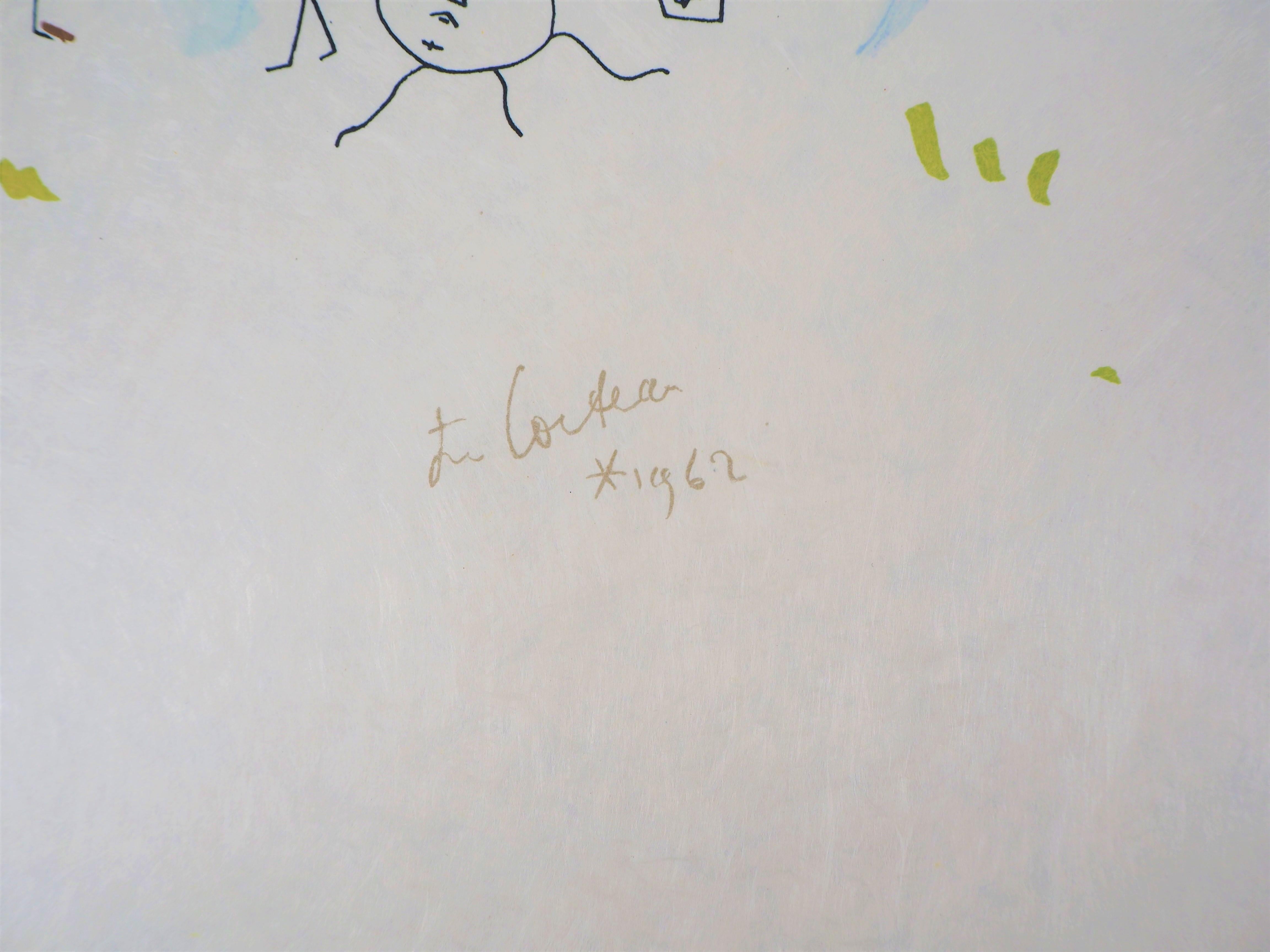 Jean COCTEAU e Raymond Moretti : Happy Days - Litografia originale firmata da Hans - Print di Jean Cocteau