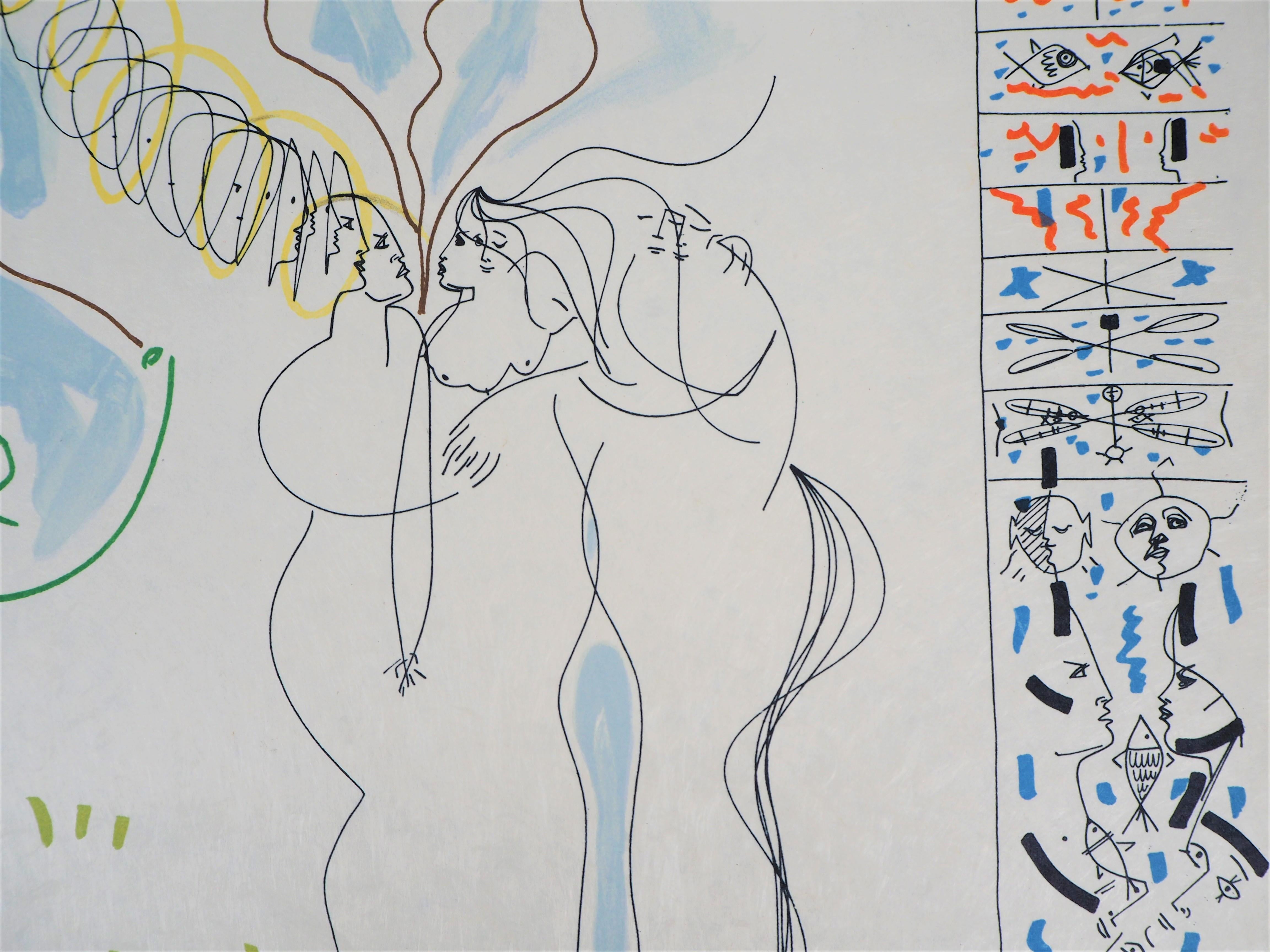 Jean COCTEAU e Raymond Moretti : Happy Days - Litografia originale firmata da Hans in vendita 1
