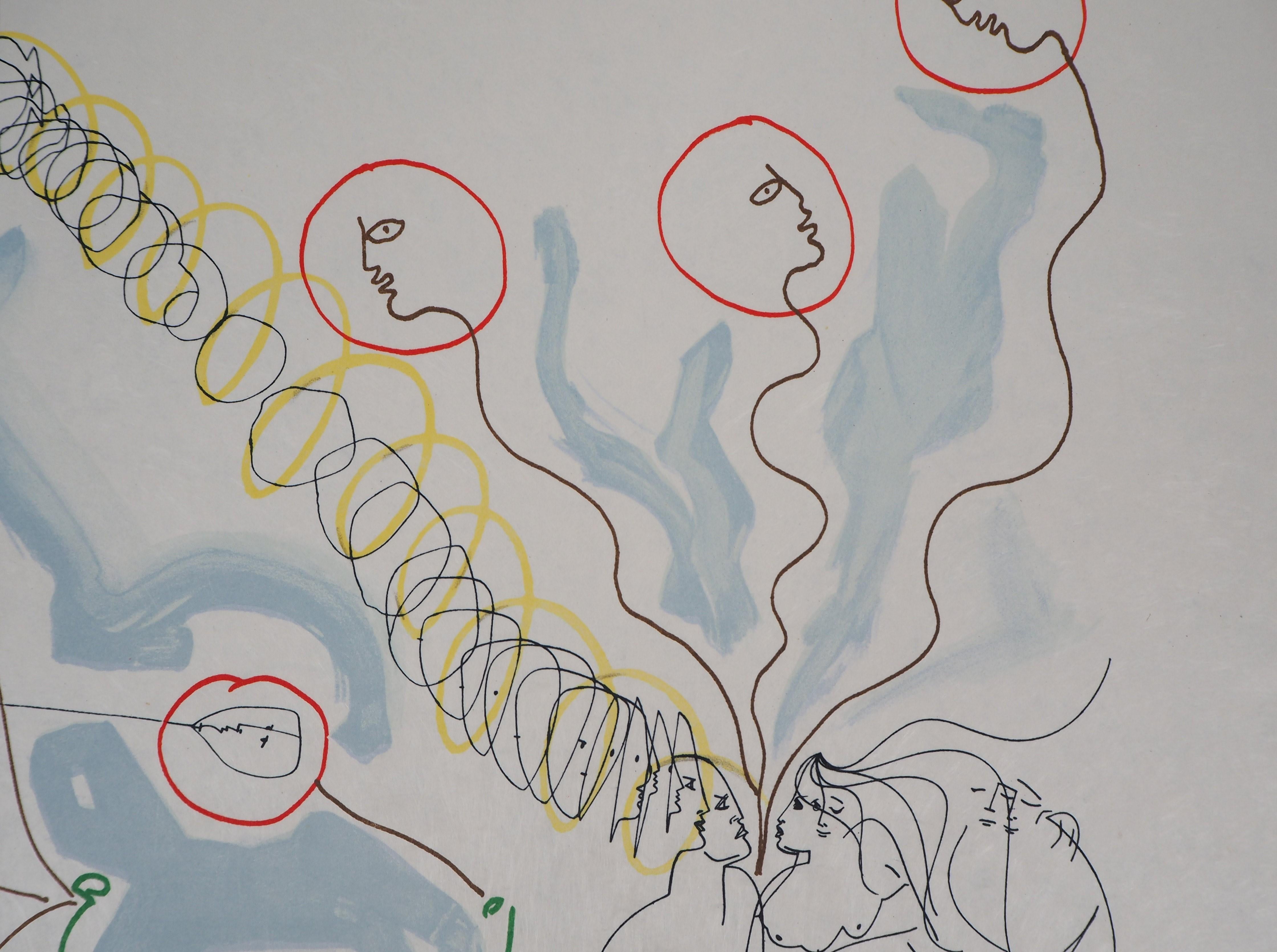 Jean COCTEAU e Raymond Moretti : Happy Days - Litografia originale firmata da Hans in vendita 2