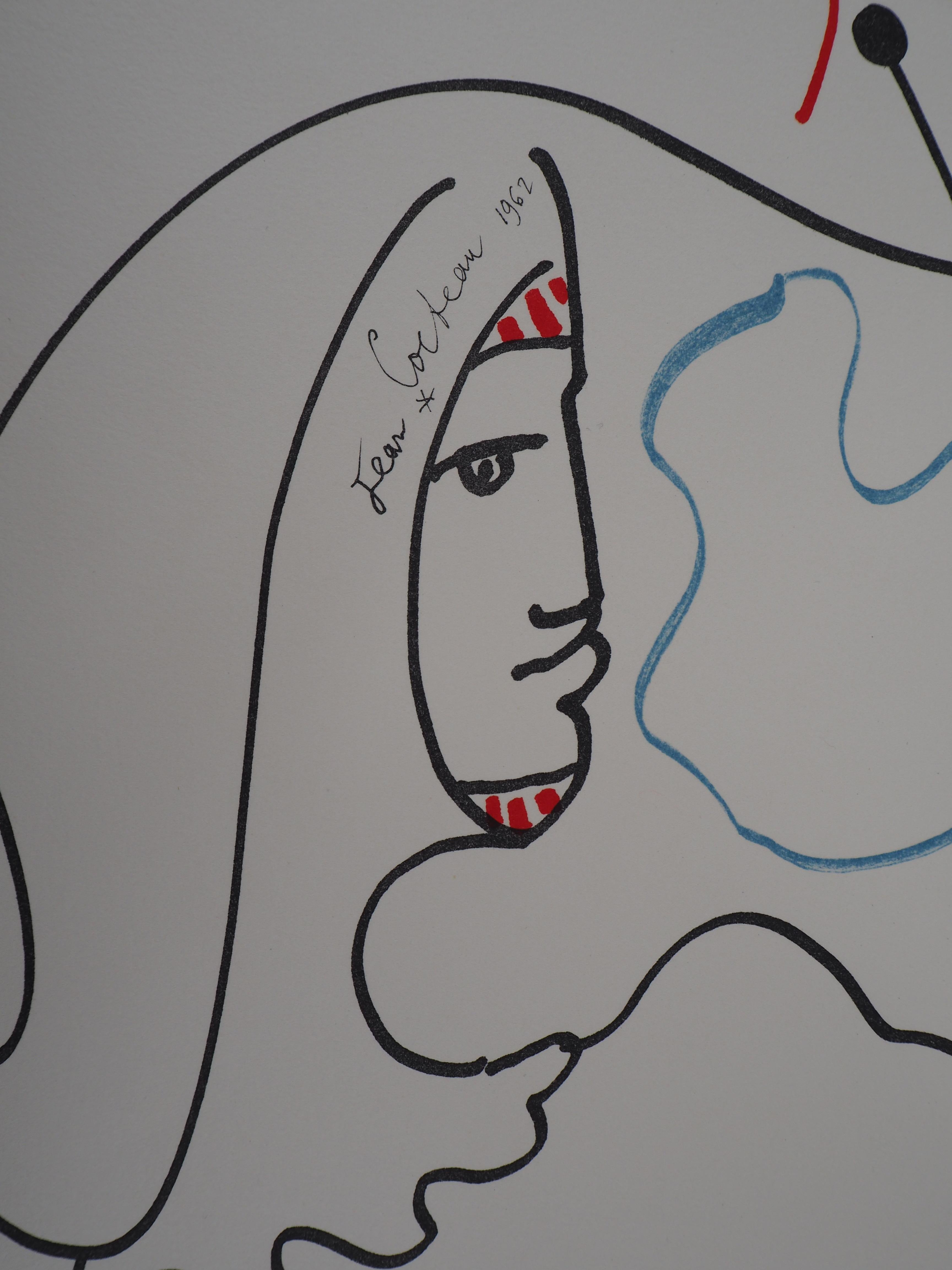 Jean COCTEAU and Raymond MORETTI - Original Lithograph, 1973 - Surrealist Print by Jean Cocteau