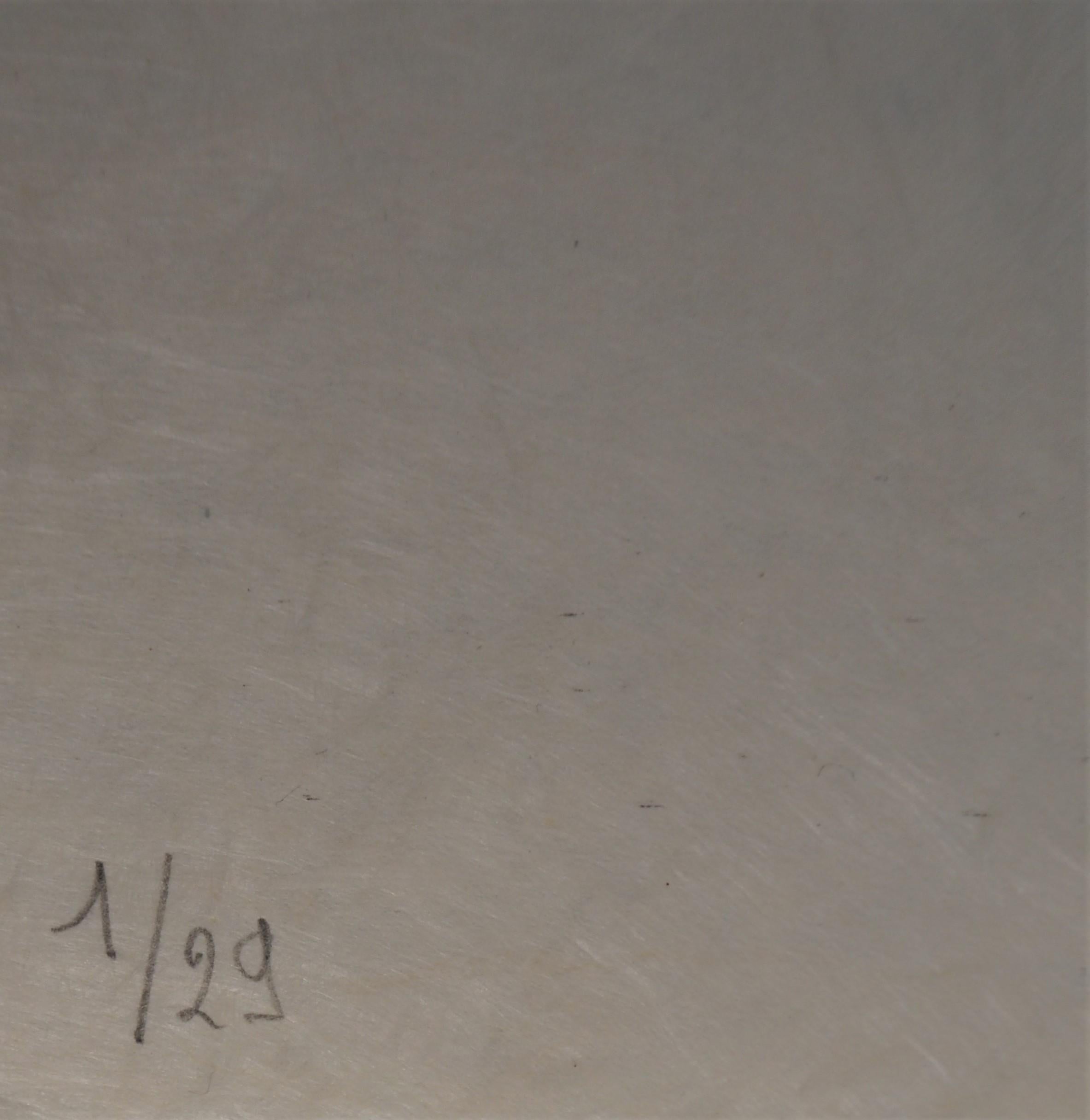 Jean COCTEAU and Raymond MORETTI : Portrait - Original Hansigned Lithograph - Surrealist Print by Jean Cocteau