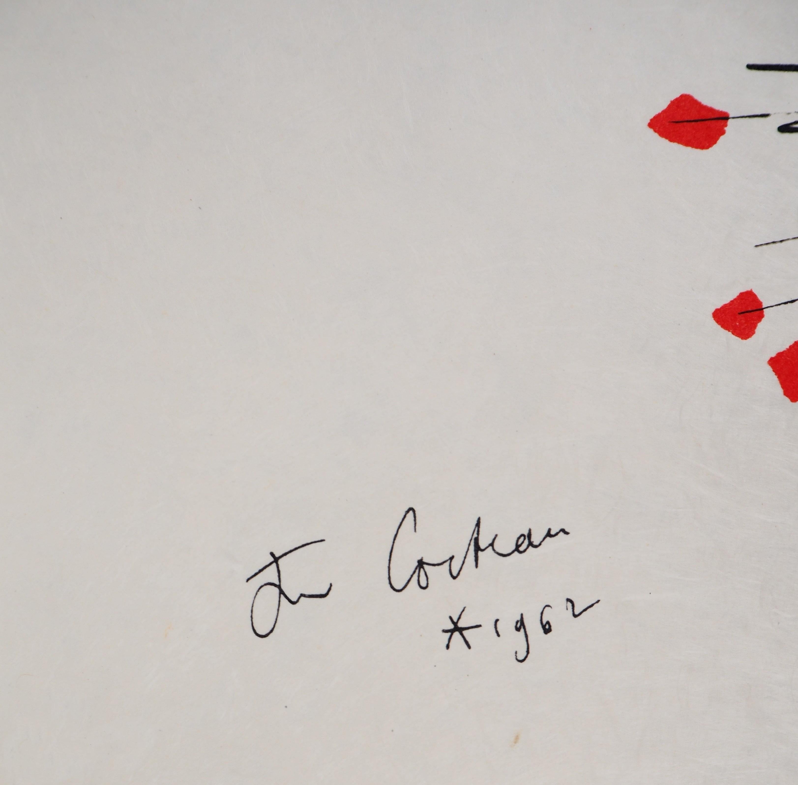 Jean COCTEAU y Raymond MORETTI :  El Equilibrio - Litografía original Hansigned - Print de Jean Cocteau
