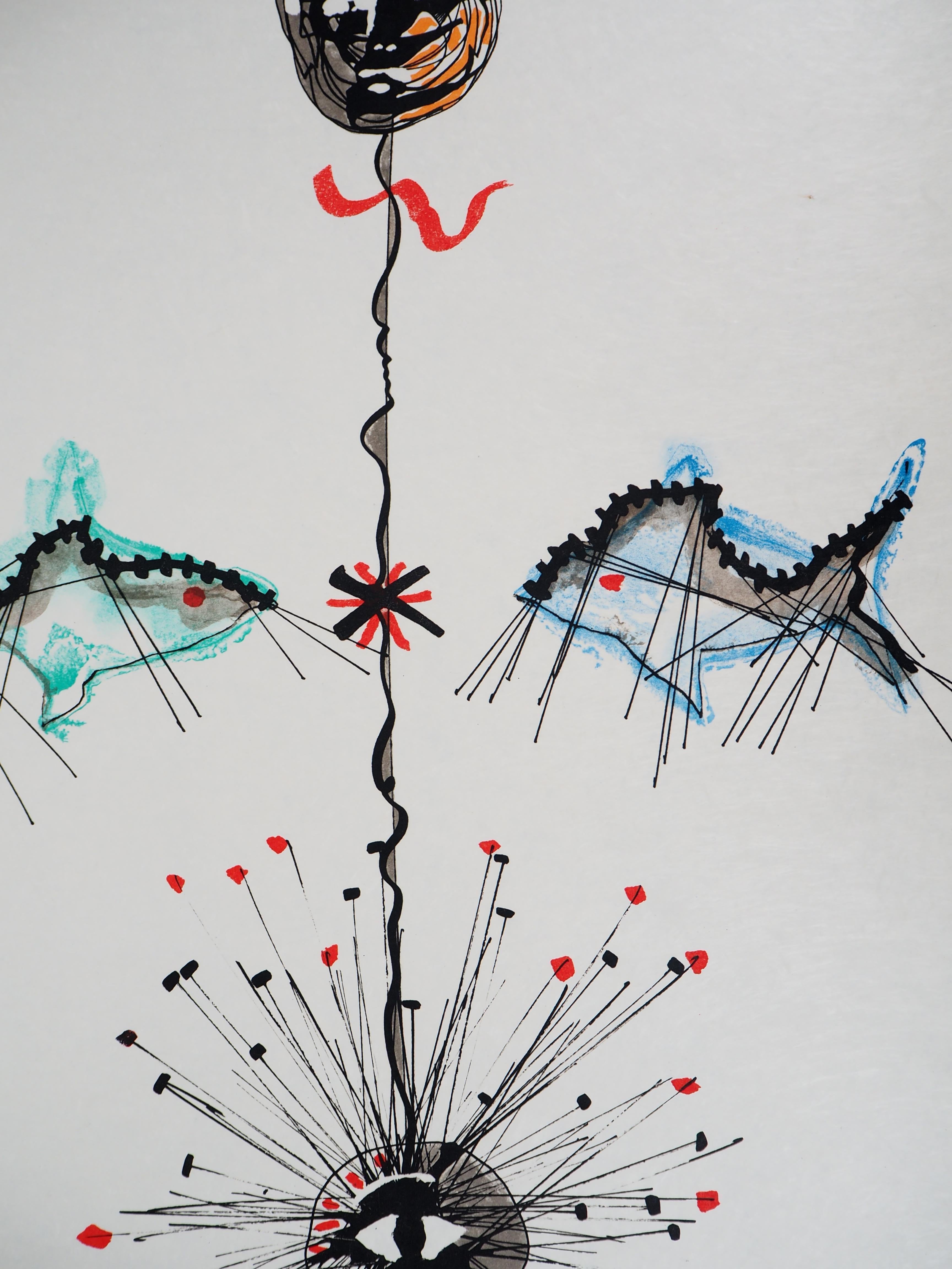 Jean COCTEAU and Raymond MORETTI :  The Balance - Original Hansigned Lithograph - Print by Jean Cocteau