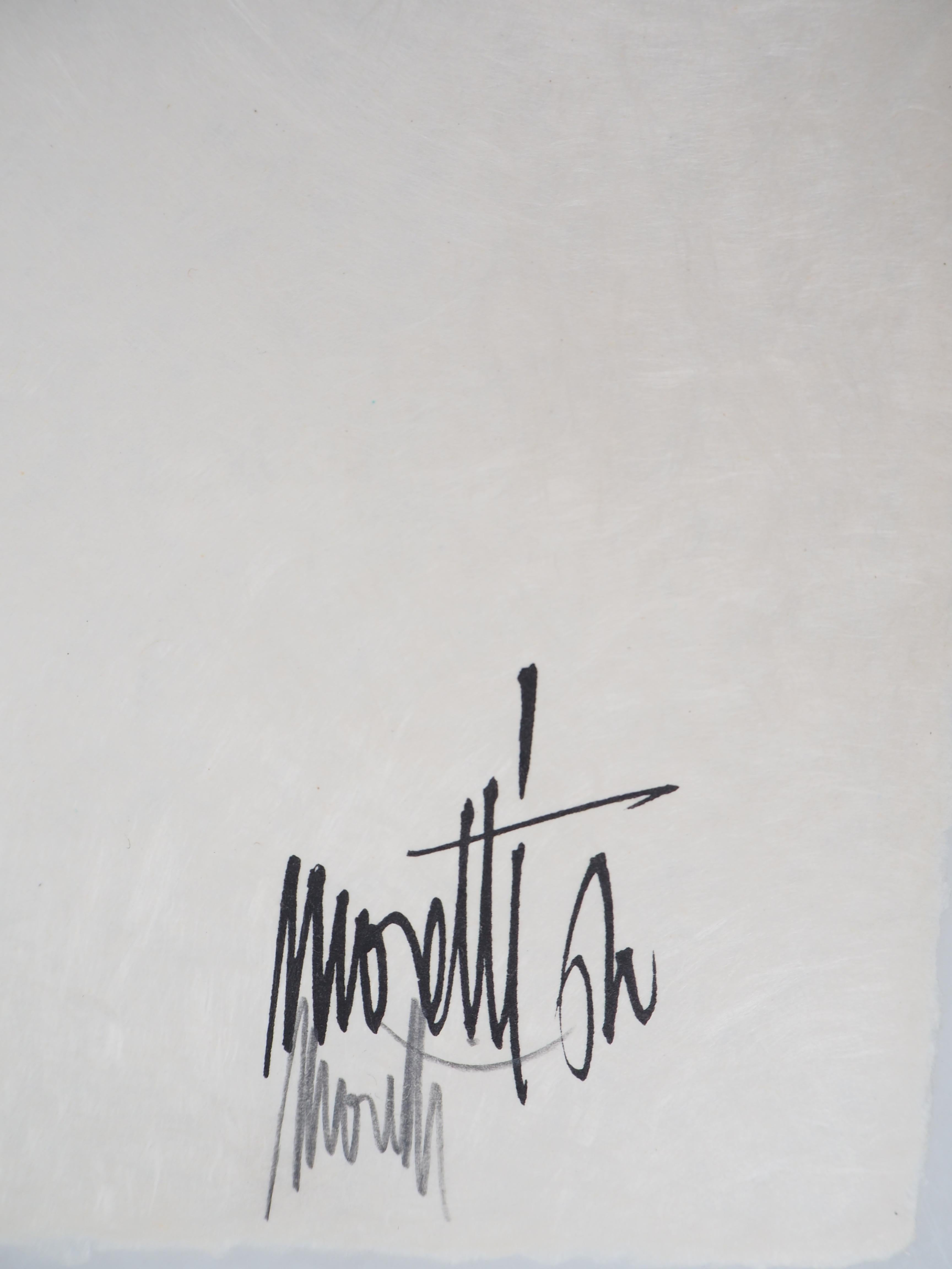 Jean COCTEAU y Raymond MORETTI :  El Equilibrio - Litografía original Hansigned en venta 3