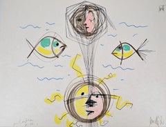 Jean COCTEAU and Raymond MORETTI : The Earth - Original Hansigned Lithograph