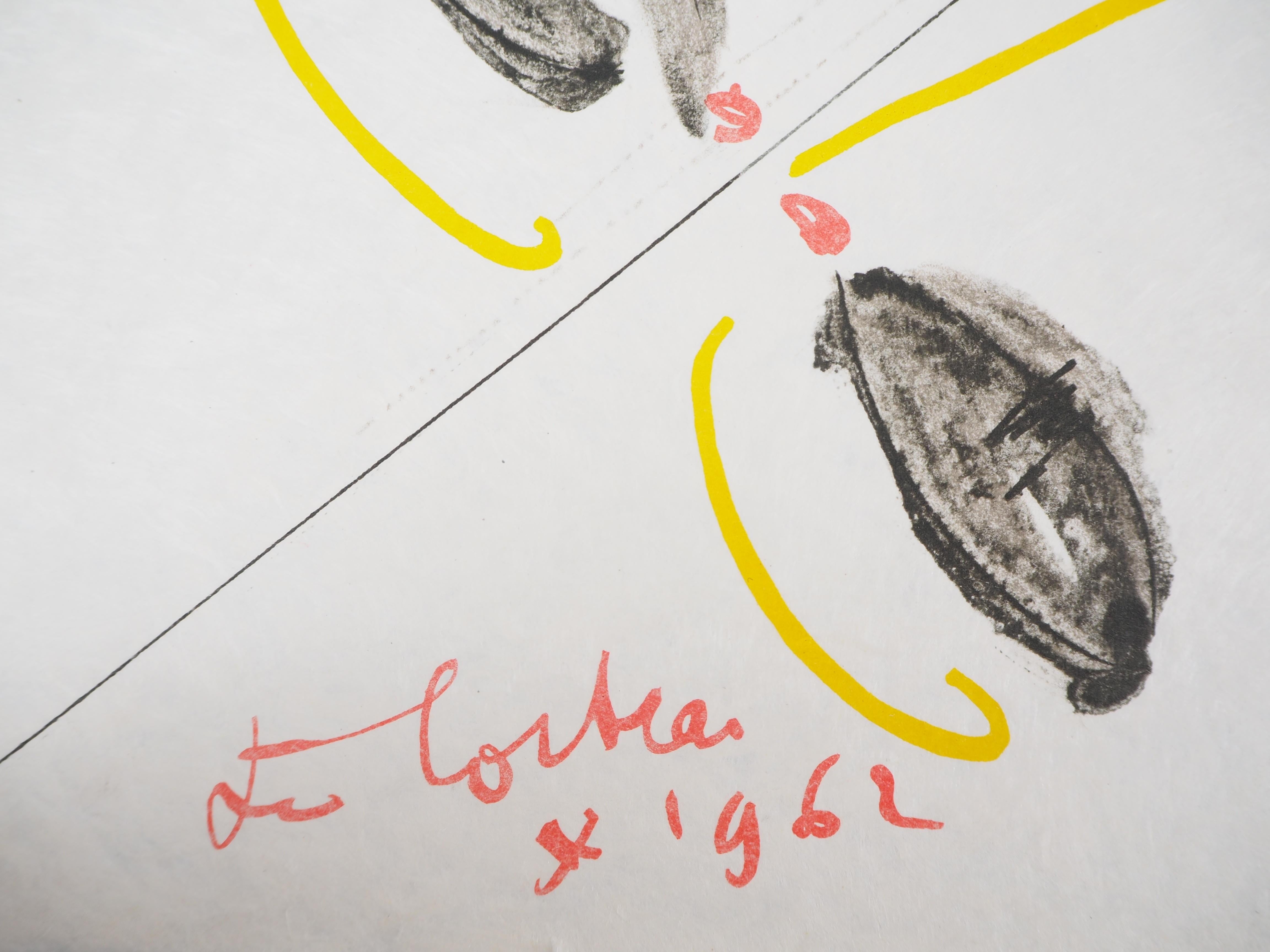 Jean COCTEAU and Raymond MORETTI : The Evolution - Original Hansigned Lithograph - Print by Jean Cocteau