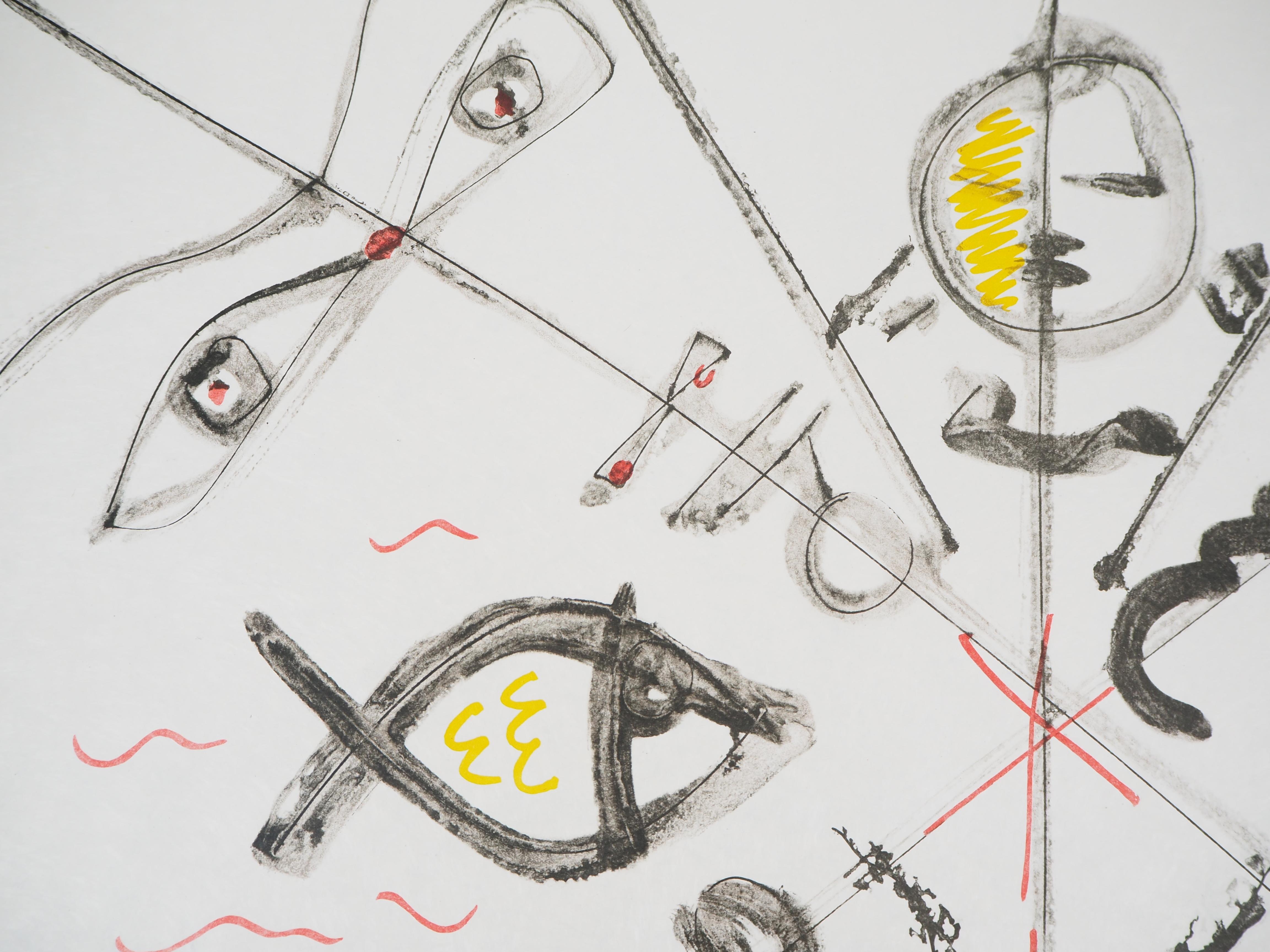 Jean COCTEAU and Raymond MORETTI : The Evolution - Original Hansigned Lithograph For Sale 2