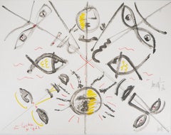 Jean COCTEAU e Raymond Moretti : L'evoluzione - Litografia originale firmata da Hans