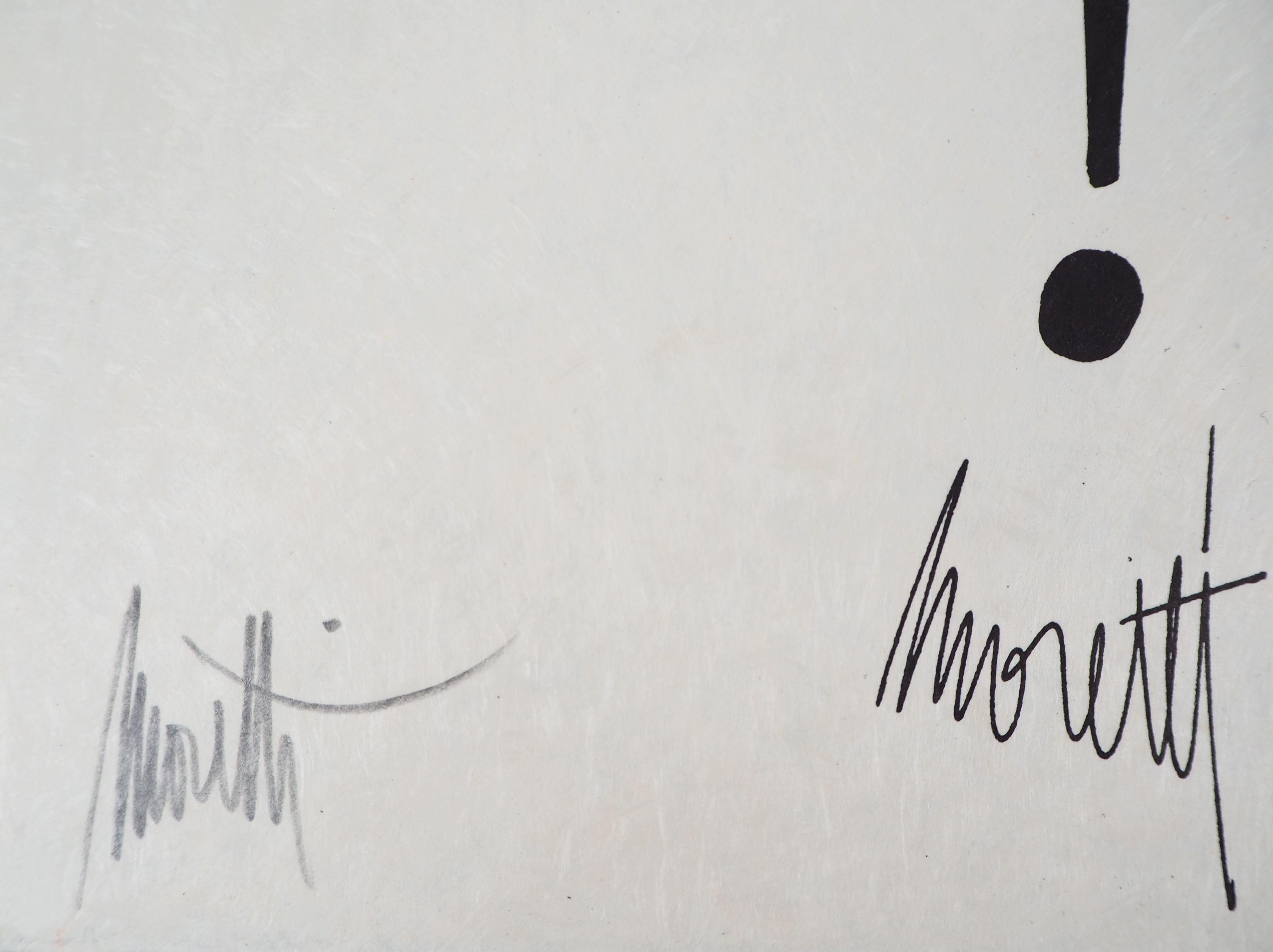 Jean COCTEAU and Raymond MORETTI : The Foreign - Original Hansigned Lithograph - Print by Jean Cocteau