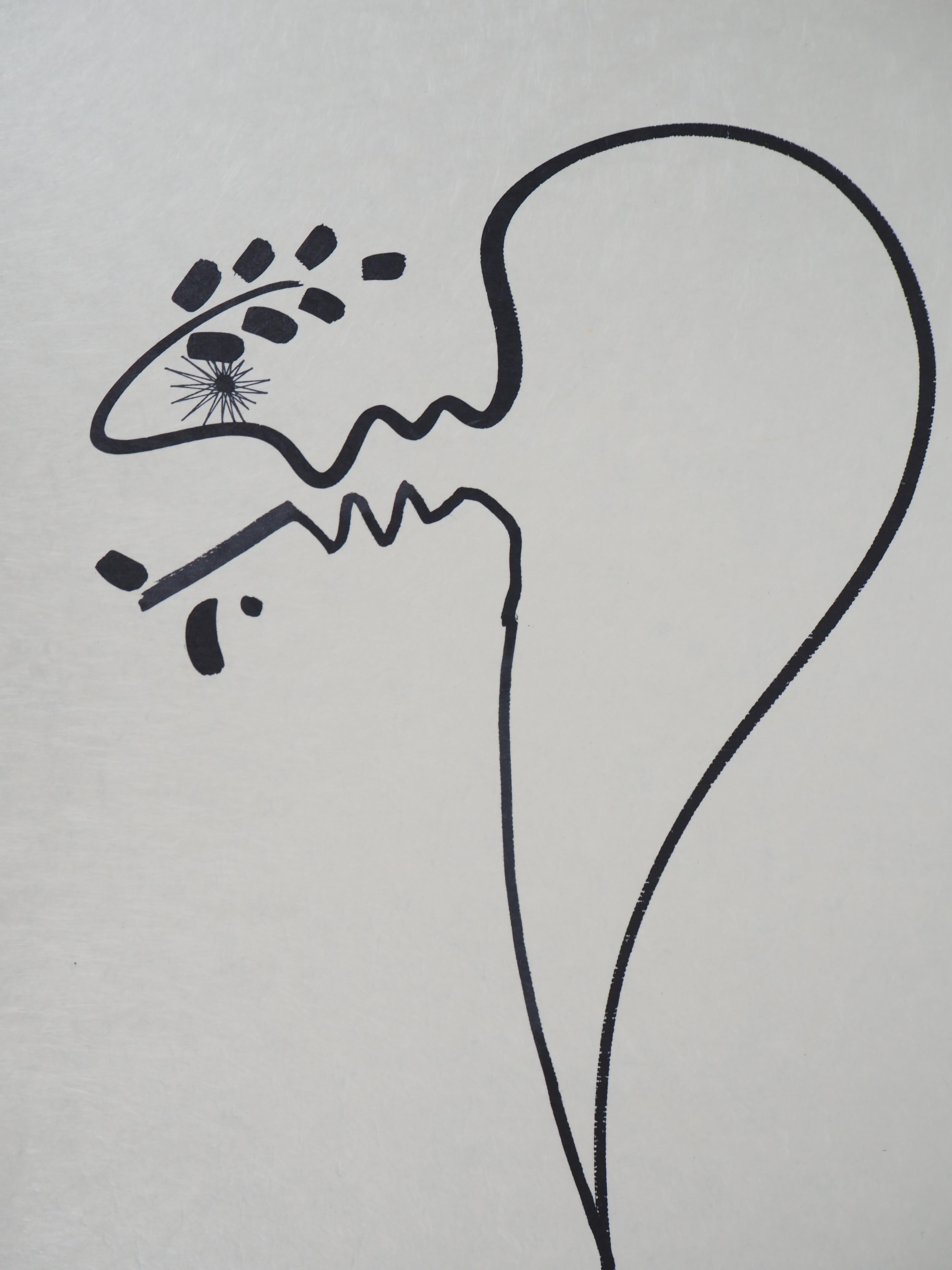Jean COCTEAU and Raymond MORETTI : The Kiss - Original Hansigned Lithograph 3