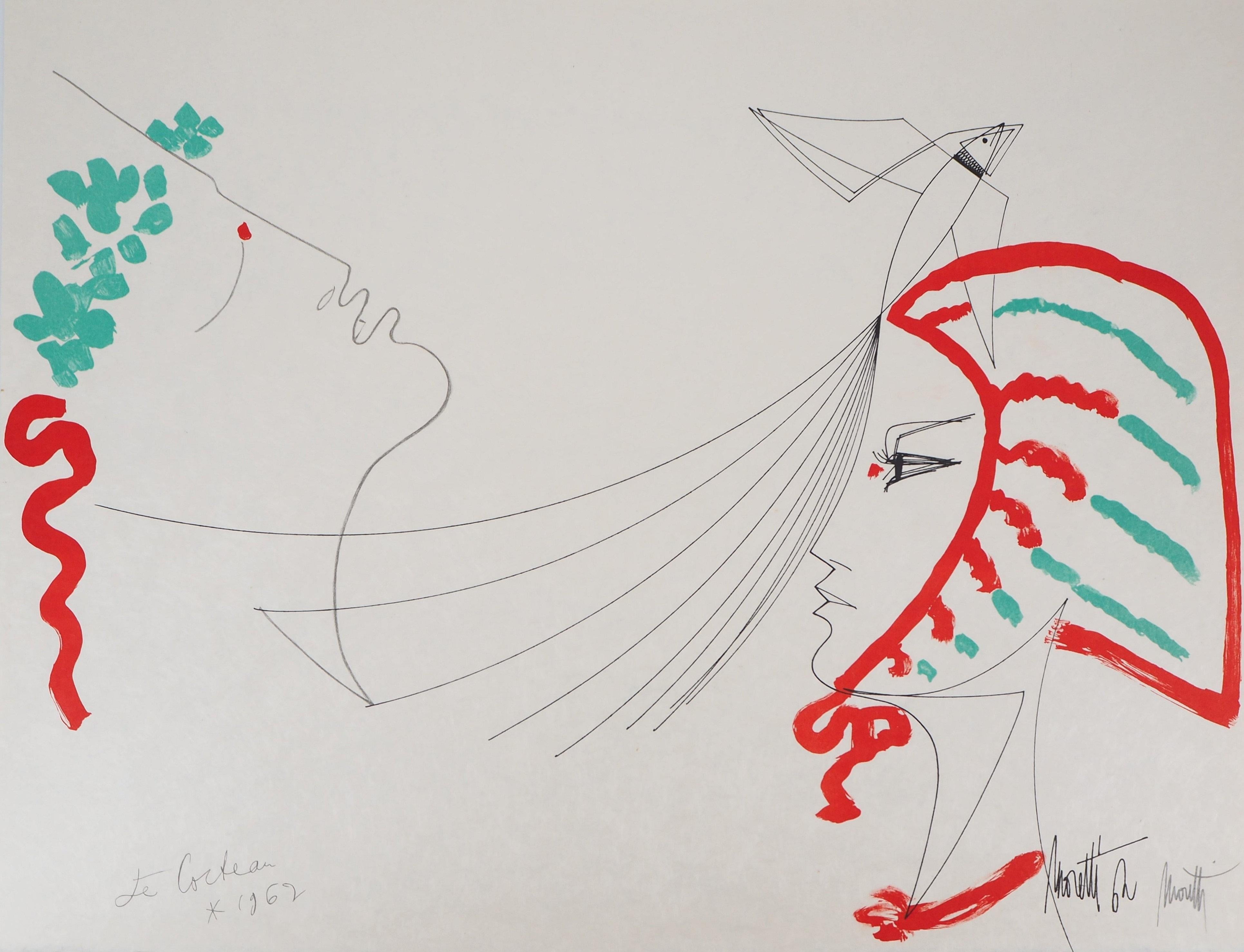 Jean Cocteau e Raymond Moretti
Gli amanti 

Litografia originale
Firma stampata nella lastra, firma autografa di Raymond Moretti
Numerato EA 1/10 - Cercare molto bene la prova con il numero 1.
Su pergamena Arches 50 x 65 cm (c. 19,6 x 25,5