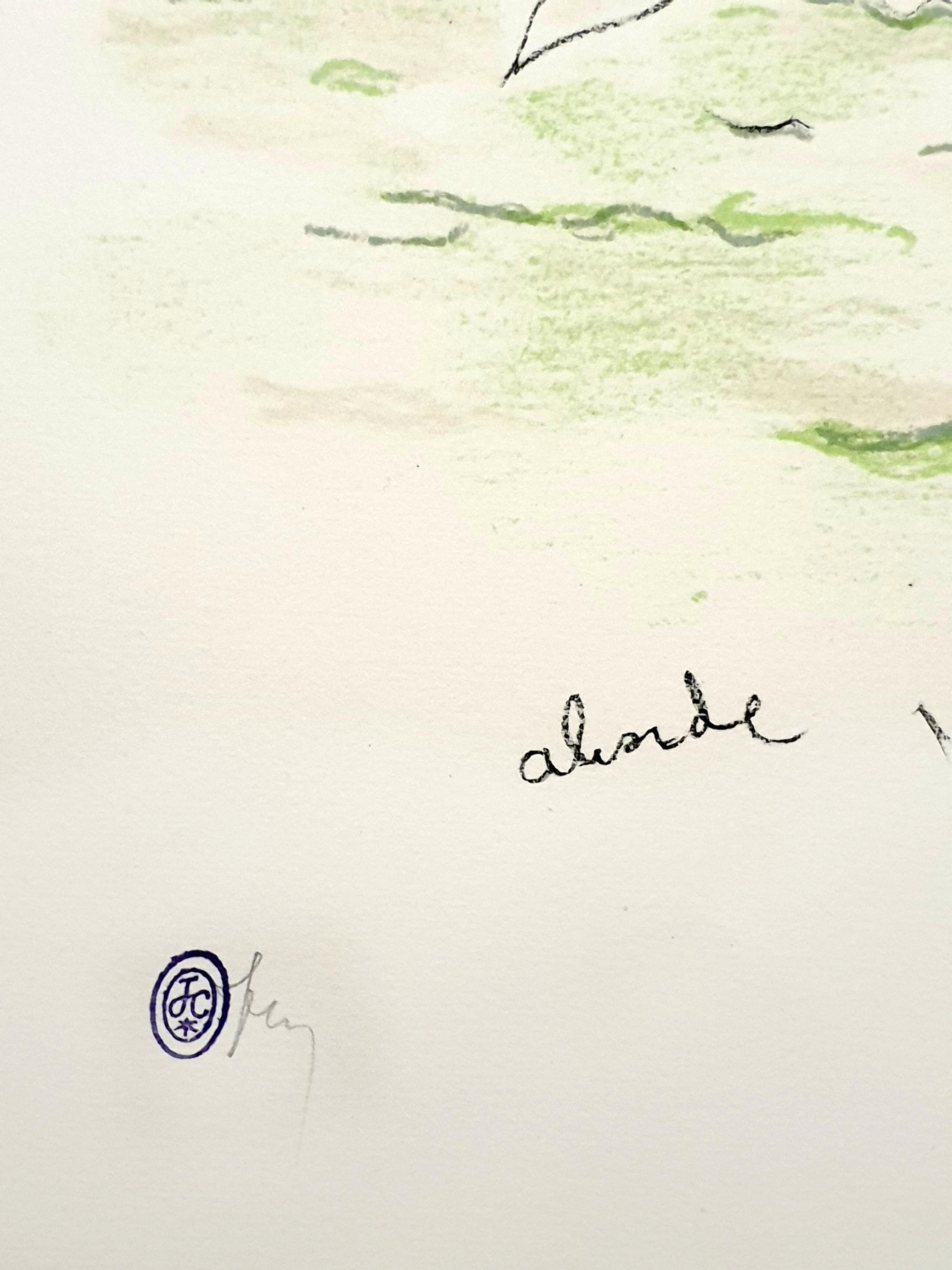 Jean Cocteau - Angelo - Litografia originale colorata a mano in vendita 8