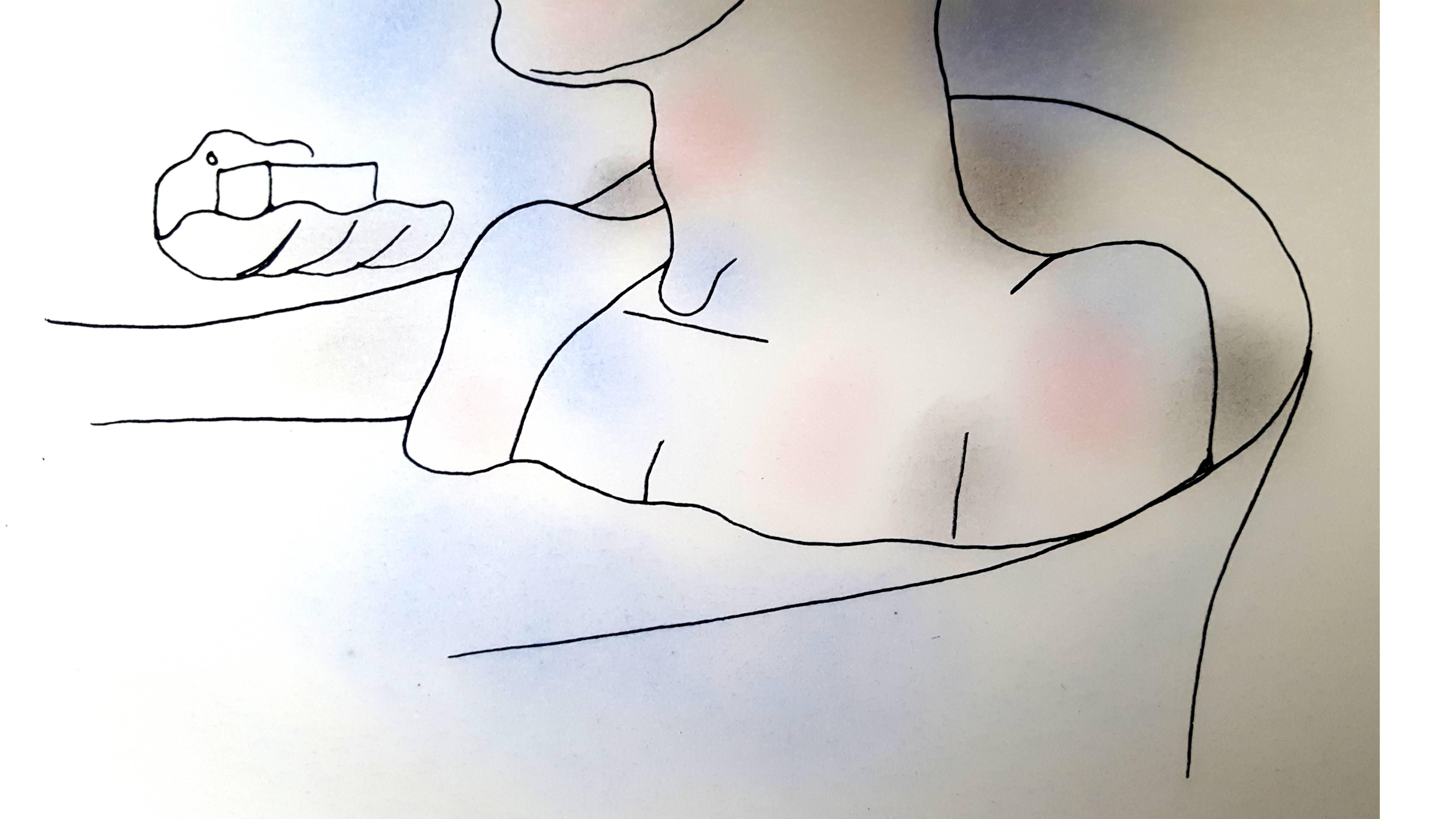 Jean Cocteau - Bagno - Litografia originale colorata a mano in vendita 3