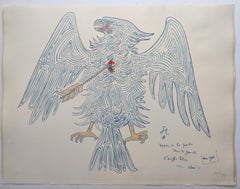 Jean Cocteau -- Blue Eagle, 1956